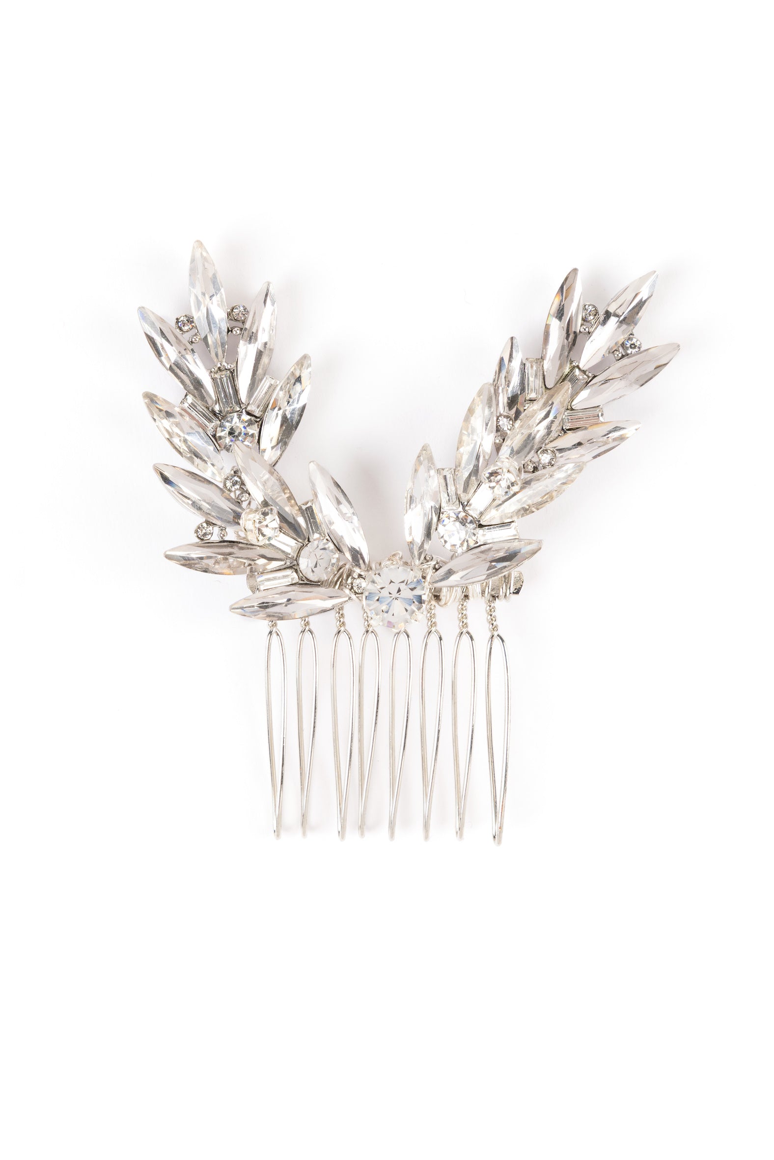 Beaumont crystal leaf hair comb