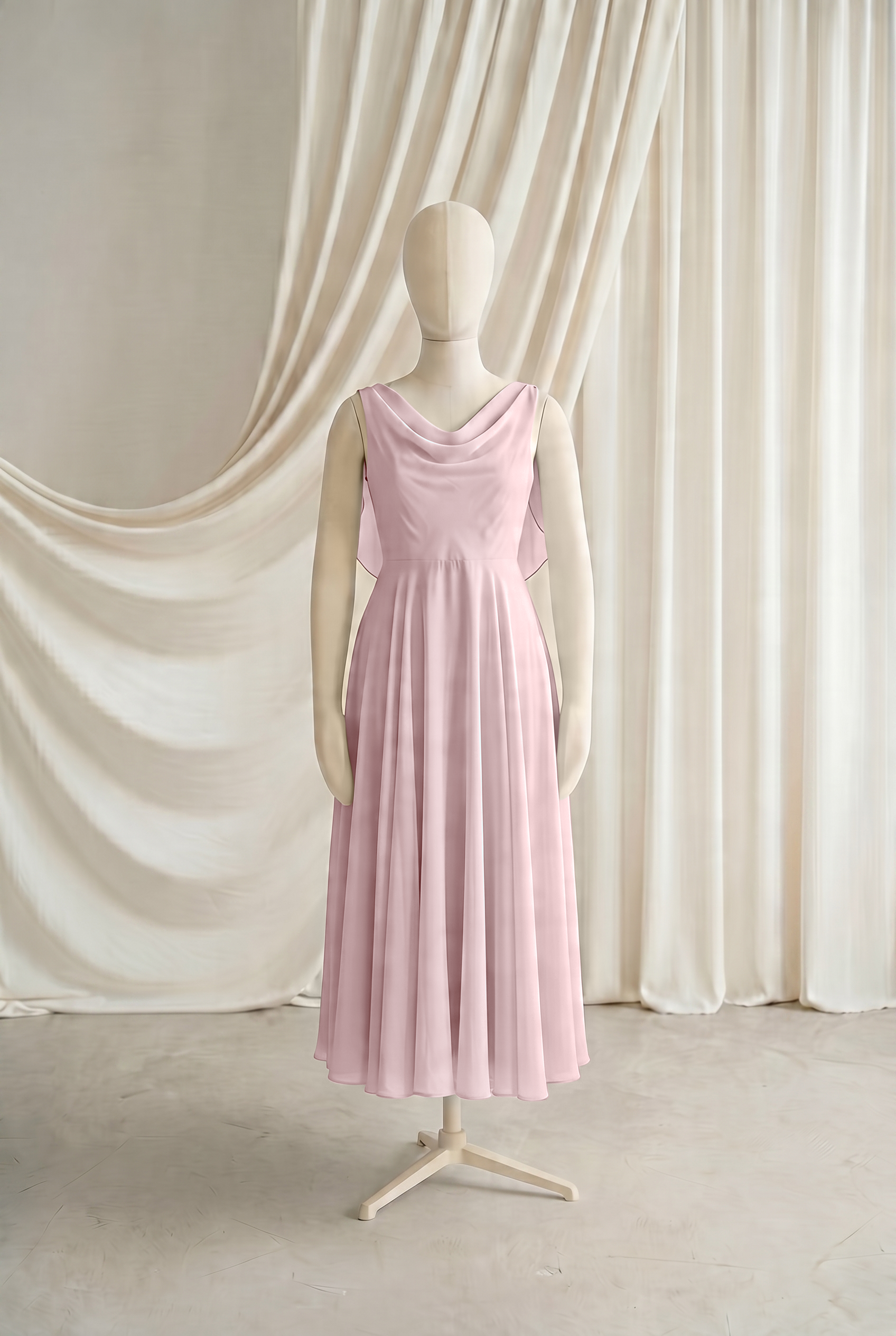 Athena Junior Bridesmaid Dress In Smoked Blush Chiffon