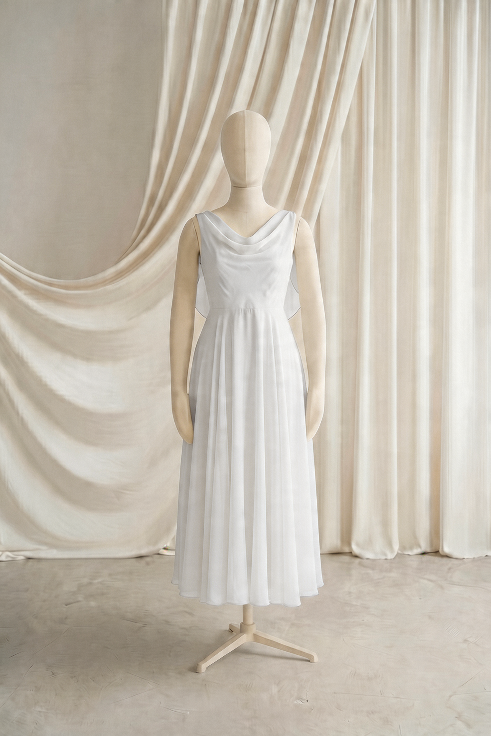 Athena Junior Bridesmaid Dress In Ivory Chiffon