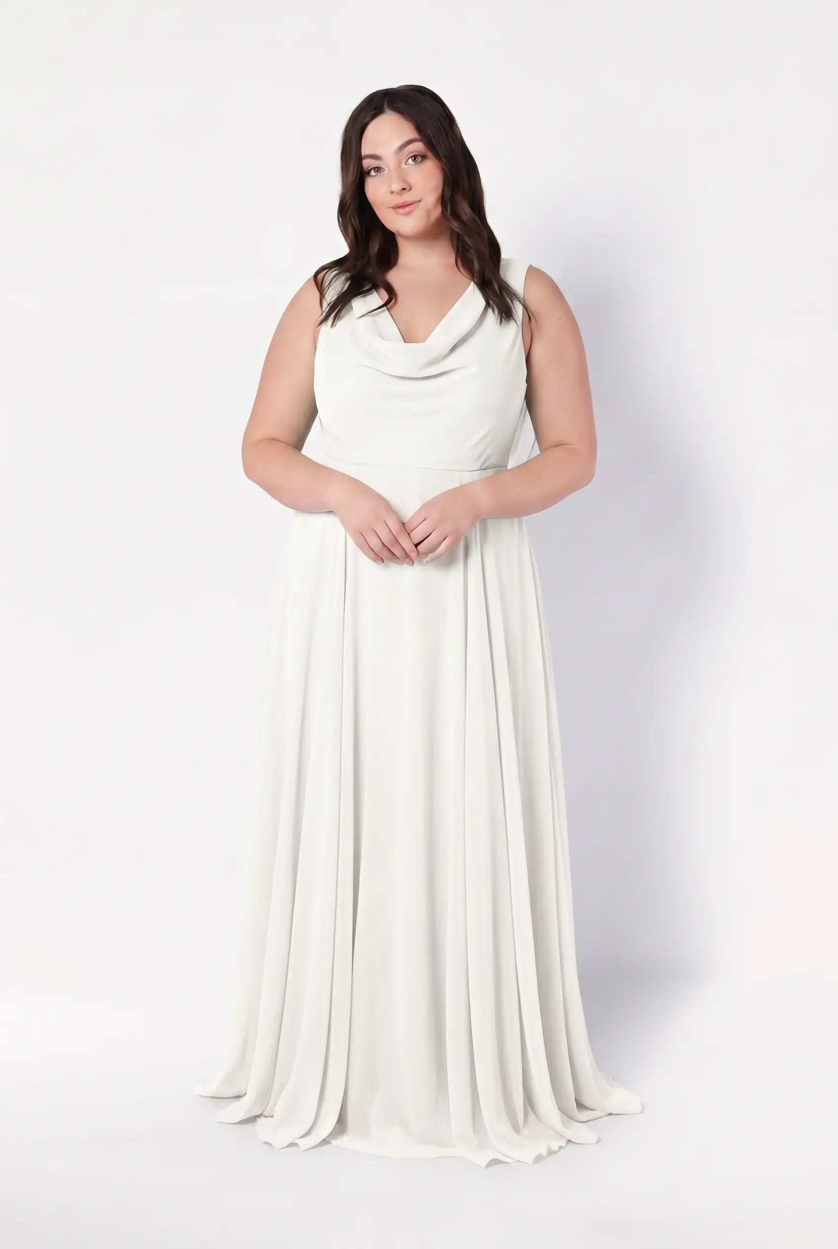 Athena Dress In Ivory Chiffon