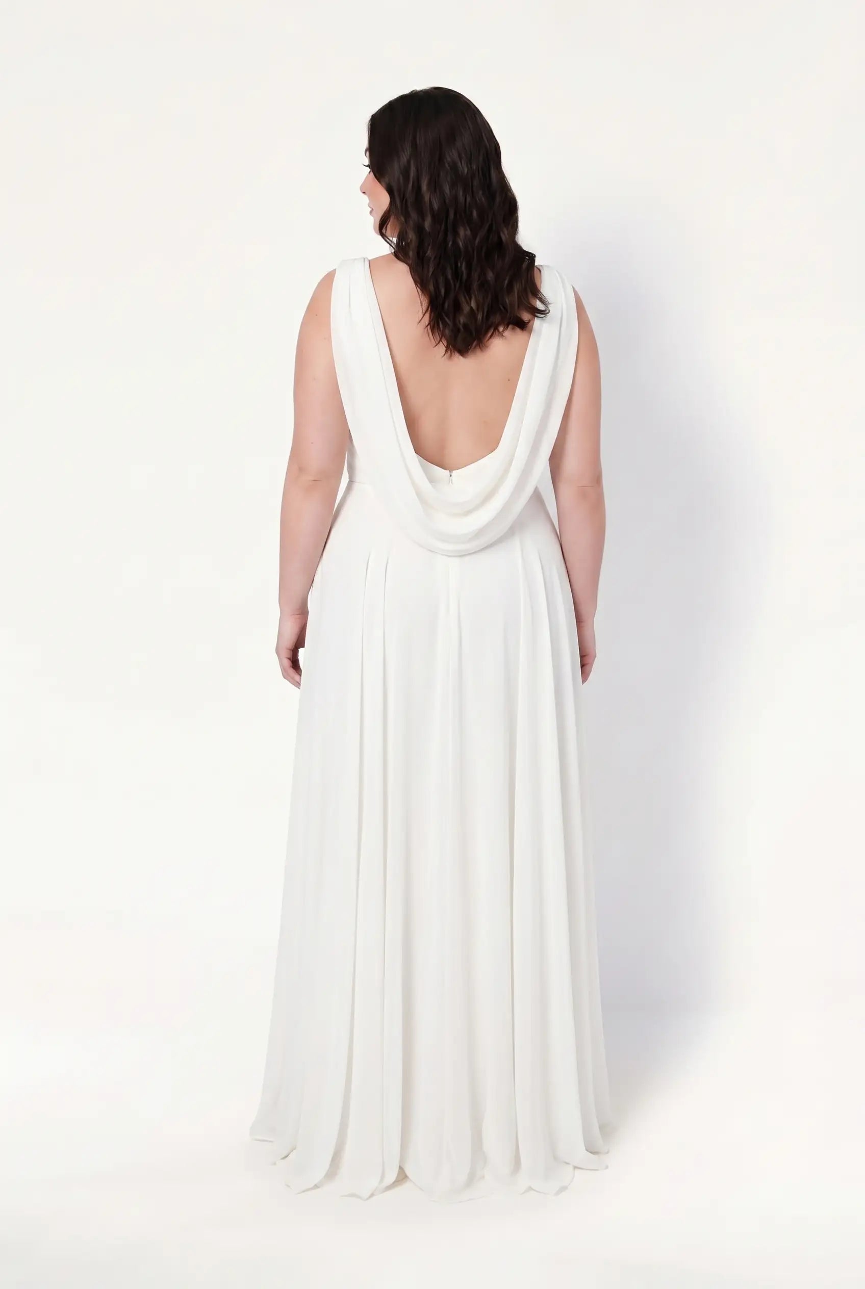 Athena Dress In Ivory Chiffon