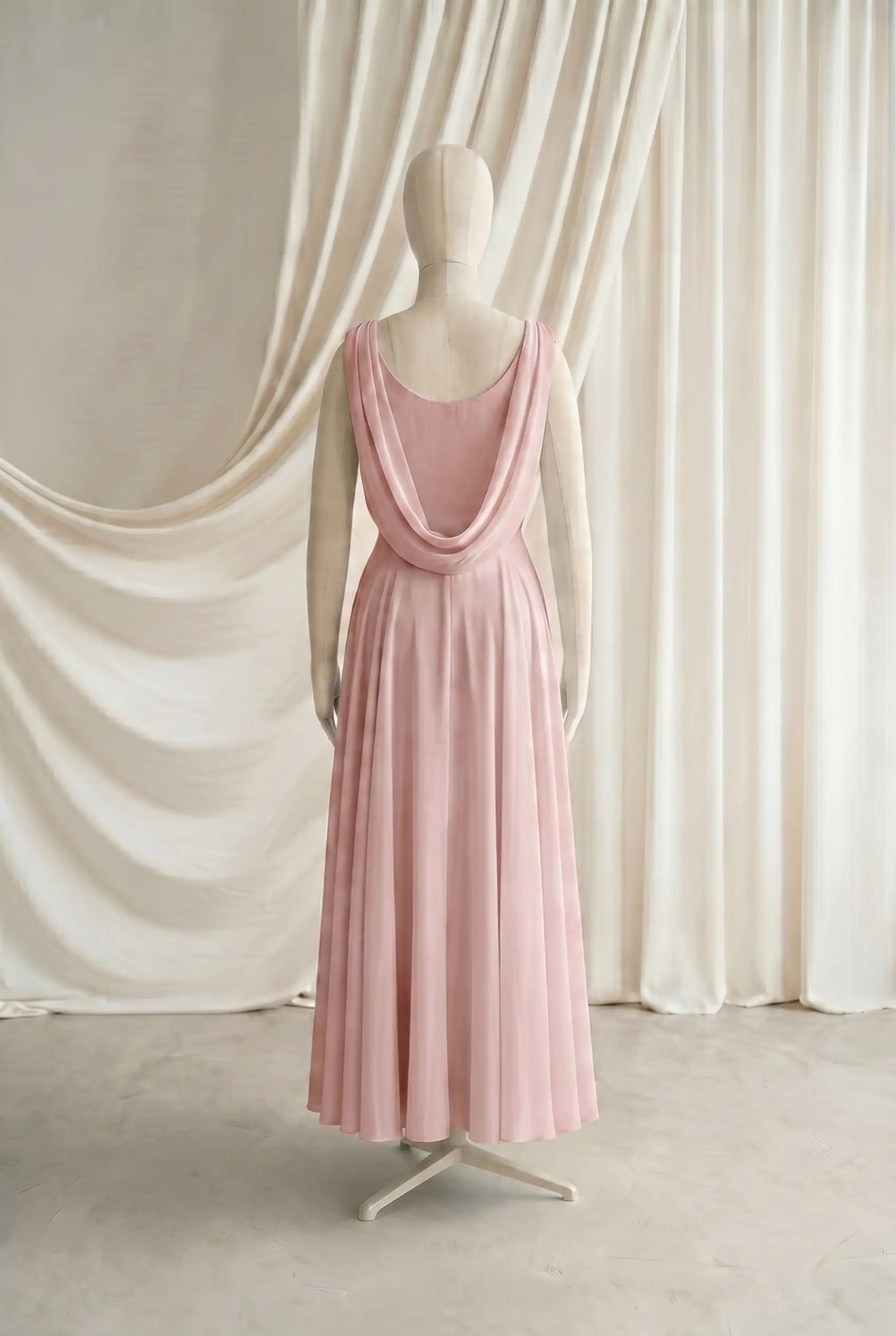 Athena Junior Bridesmaid Dress In Blush Pink Chiffon