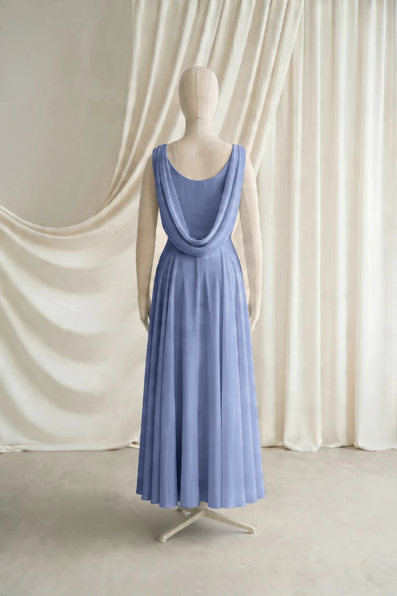 Athena Junior Bridesmaid Dress In French Blue Chiffon