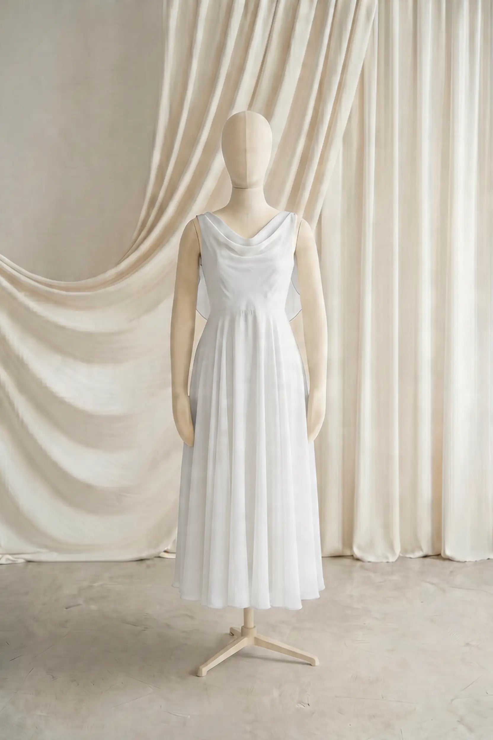 Athena Junior Bridesmaid Dress In Ivory Chiffon