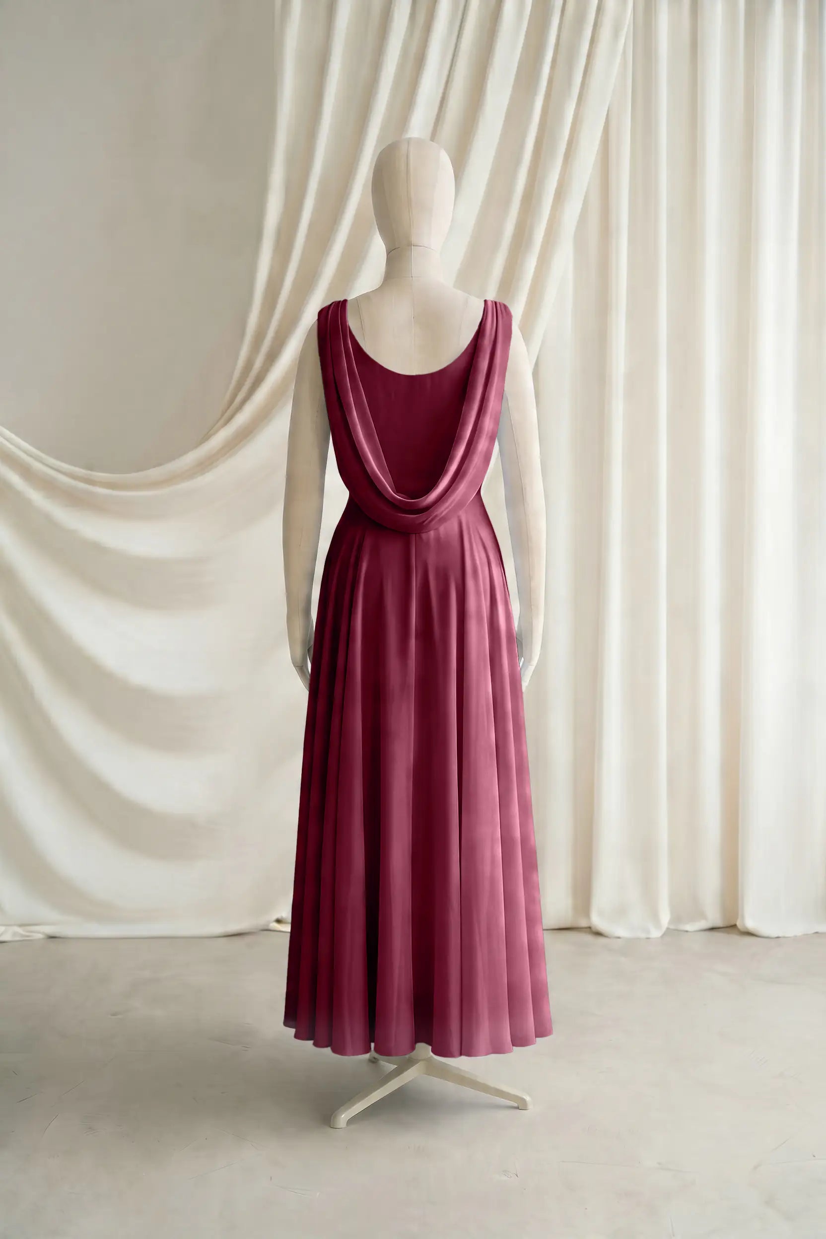 Athena Junior Bridesmaid Dress In Merlot Chiffon