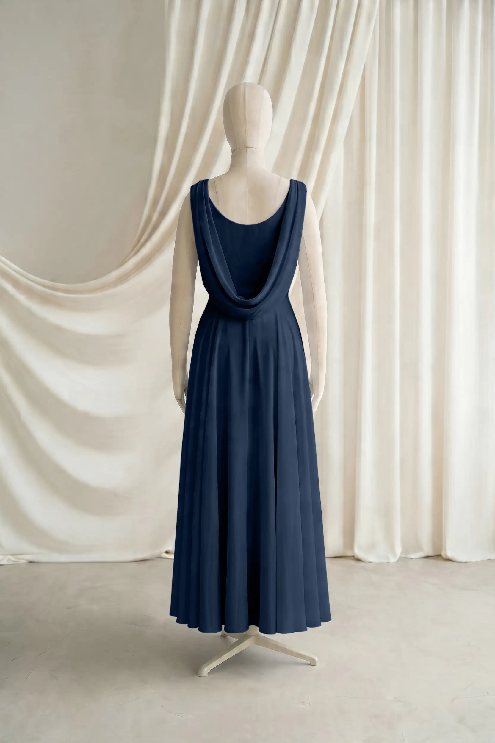 Athena Junior Bridesmaid Dress In Navy Chiffon