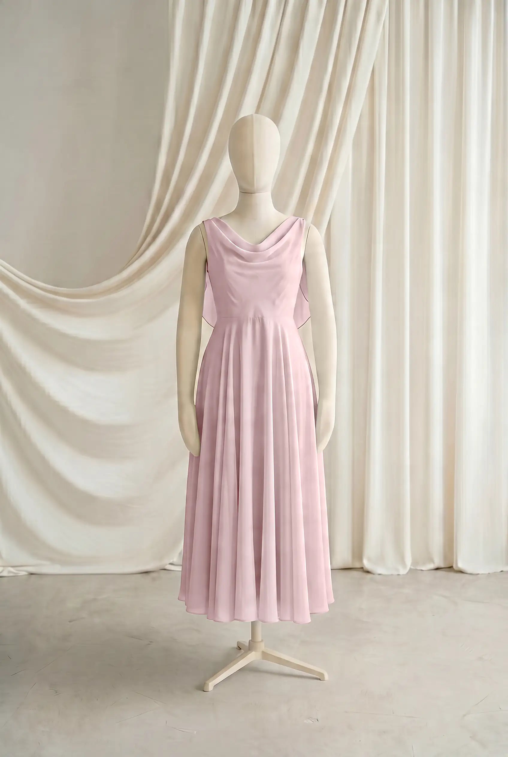 Athena Junior Bridesmaid Dress In Smoked Blush Chiffon