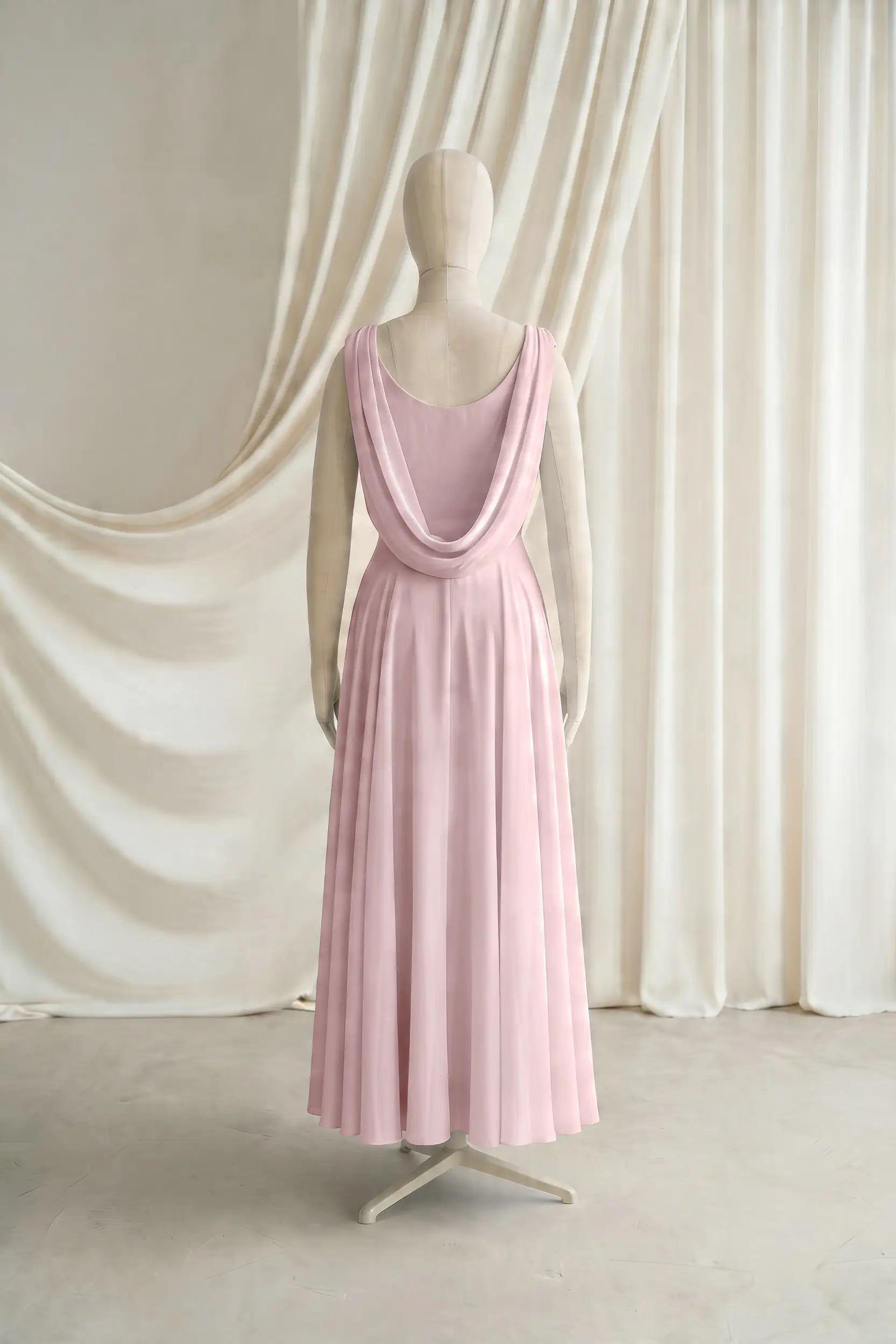 Athena Junior Bridesmaid Dress In Smoked Blush Chiffon