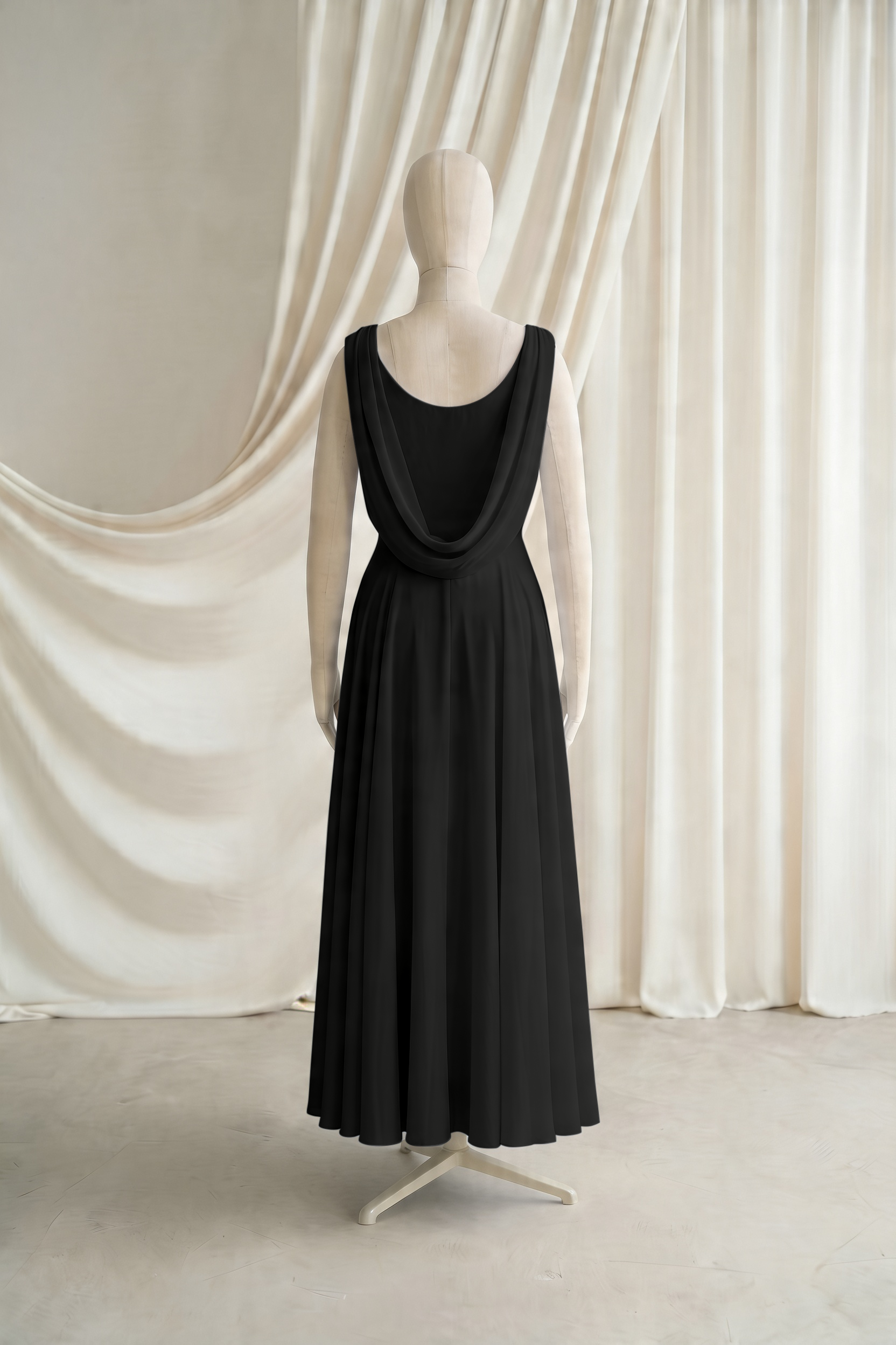 Athena Junior Bridesmaid Dress In Black Chiffon