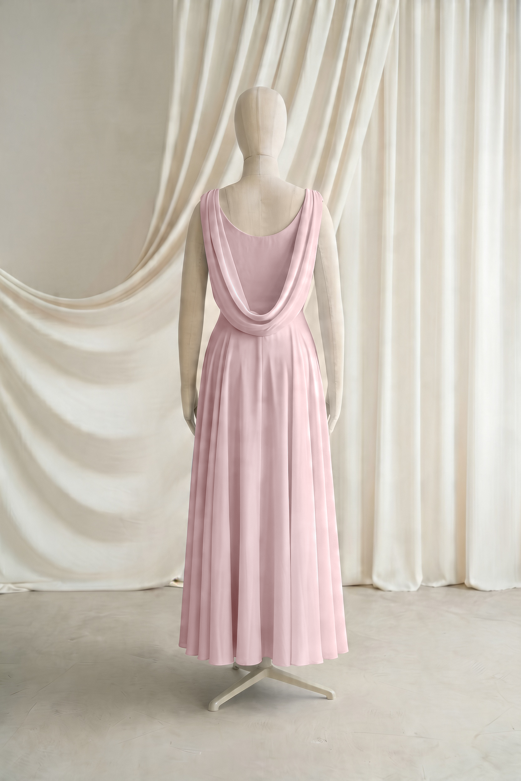 Athena Junior Bridesmaid Dress In Smoked Blush Chiffon