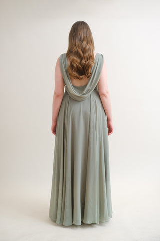 Athena Bridesmaid Dress In Emerald Chiffon