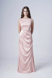 Nala Bridesmaid Dress in Blush Pink Satin
