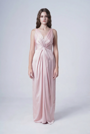 Carmen Bridesmaid Dress in Blush Pink Satin