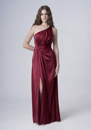 Greta Bridesmaid Dress in Merlot Satin