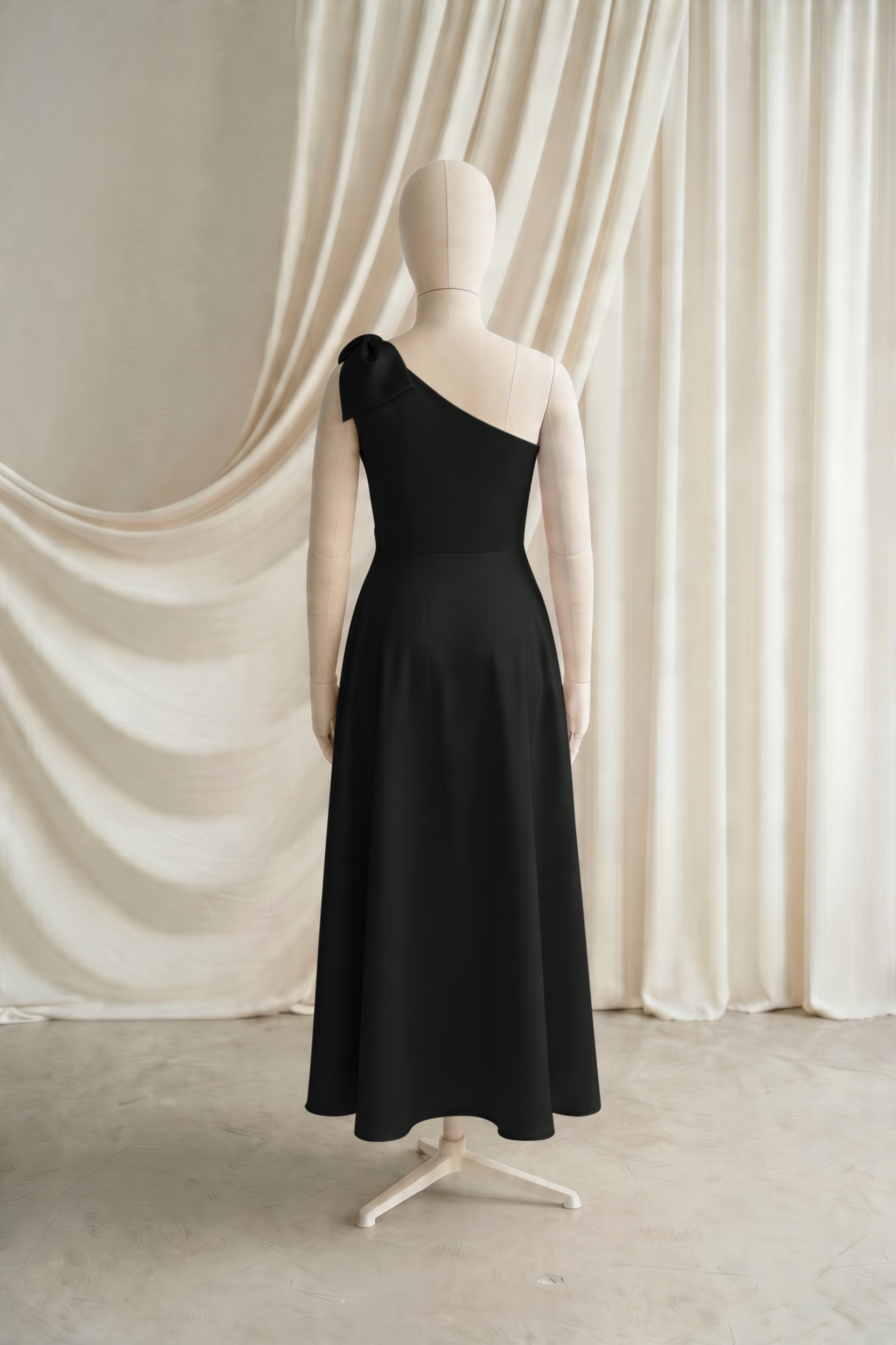 Zara Junior Bridesmaid Dress in Black Satin