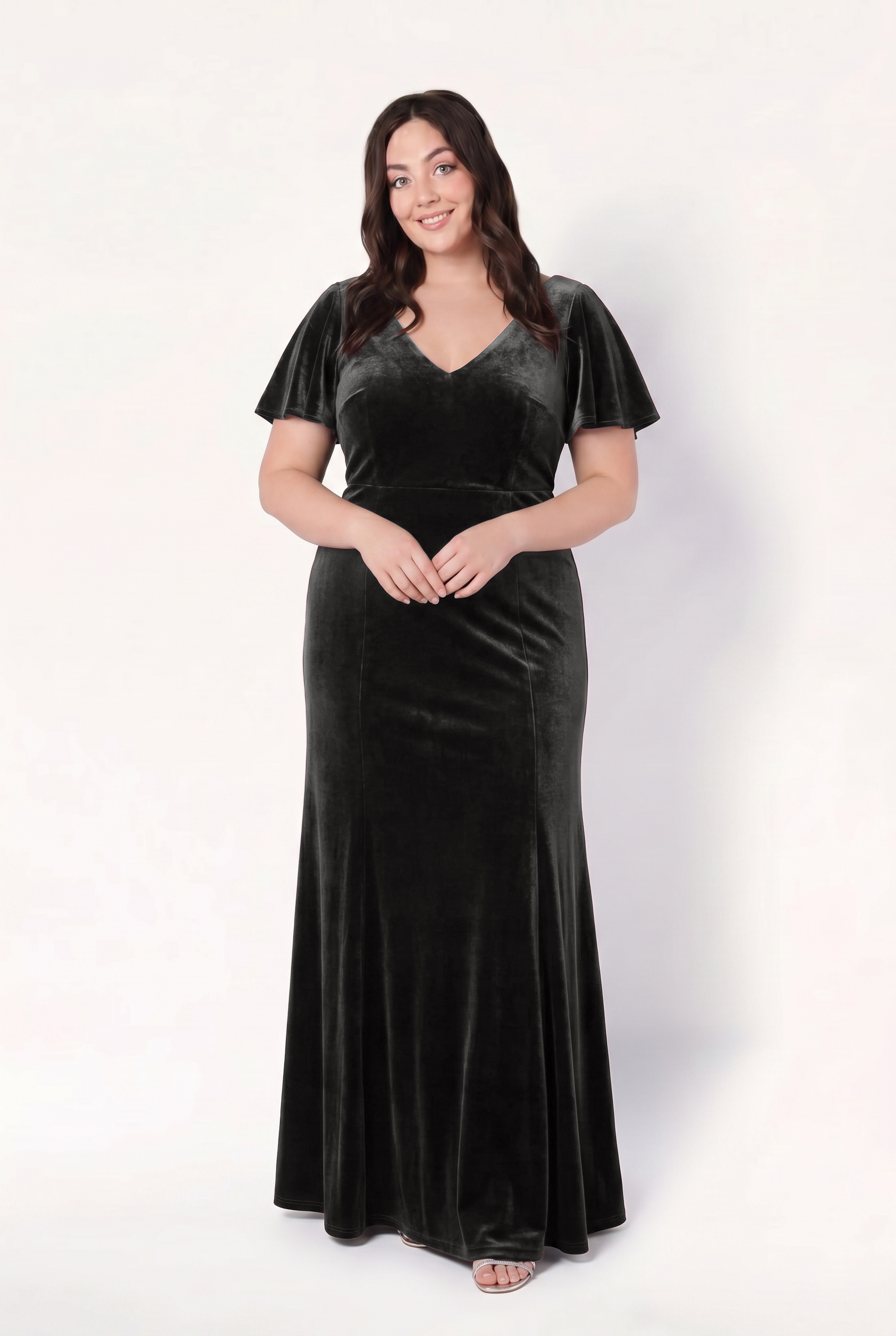 Celeste Velvet Bridesmaid Dress in Black