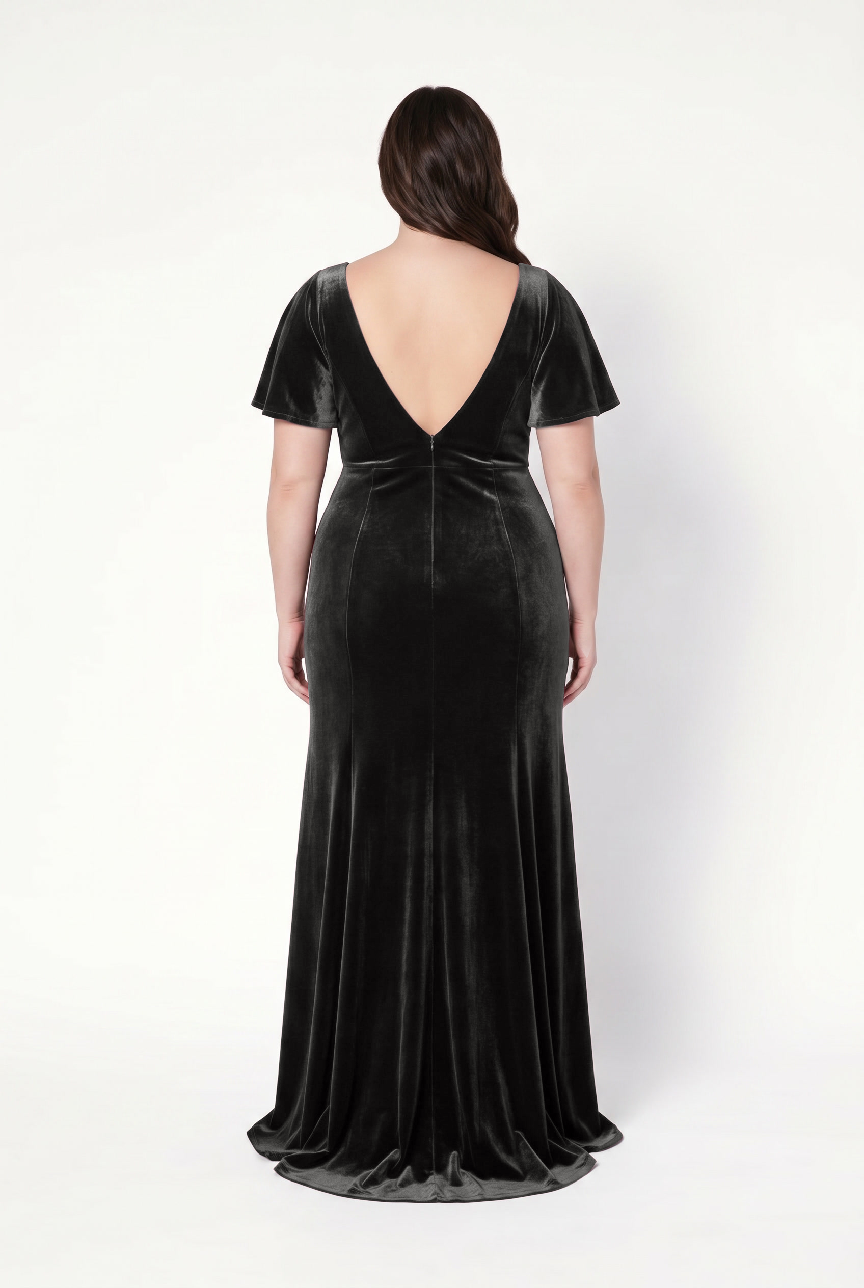 Celeste Velvet Bridesmaid Dress in Black