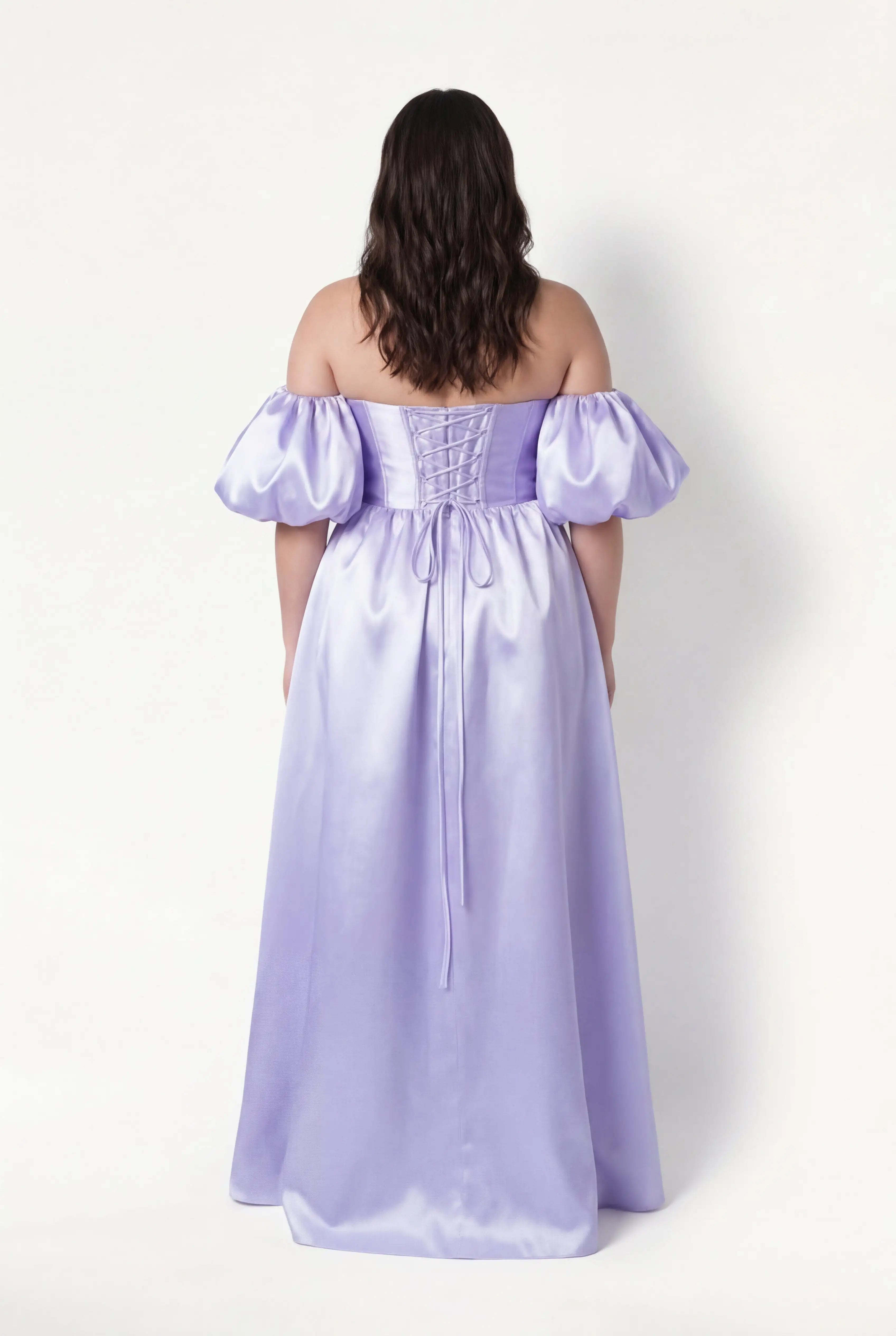 Blair Bridesmaid Dress in Lilac Mist Satin Twill
