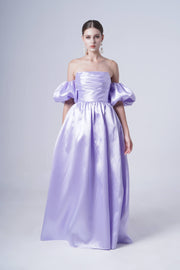 Blair Bridesmaid Dress in Lilac Mist Satin Twill
