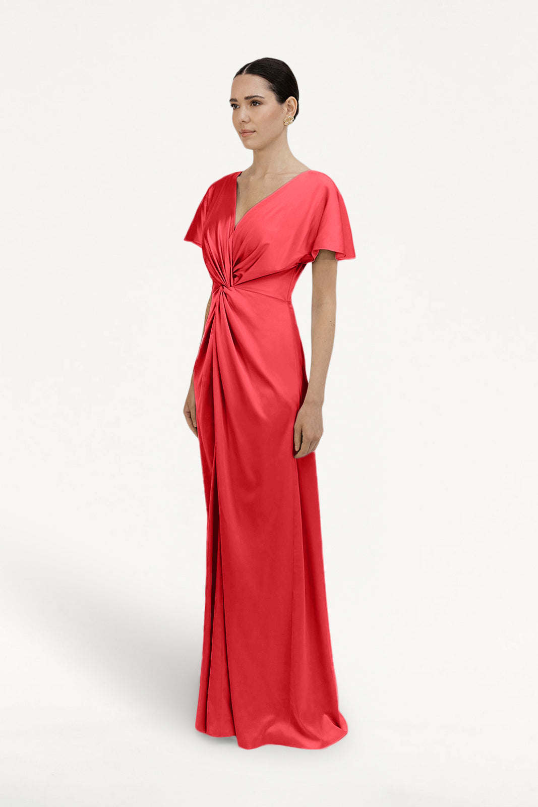 Camilla Bridesmaid Dress in Ruby Satin