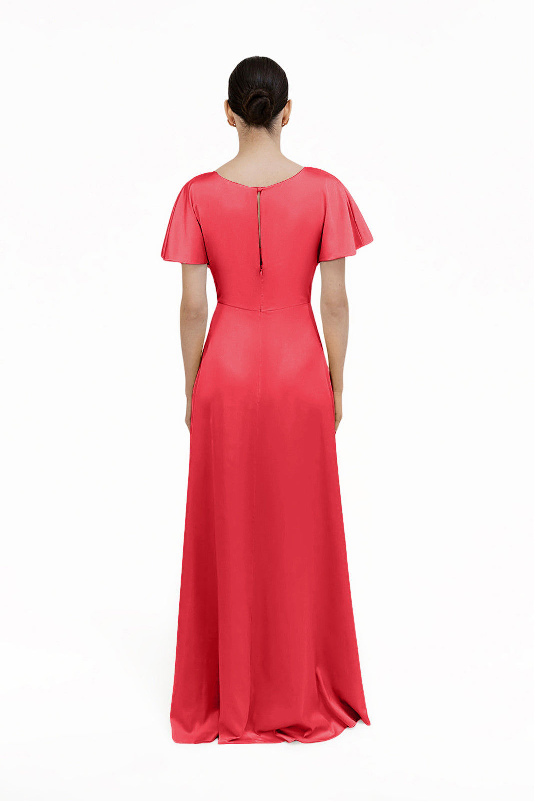Camilla Bridesmaid Dress in Ruby Satin