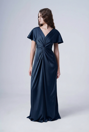 Camilla Bridesmaid Dress in Navy Satin