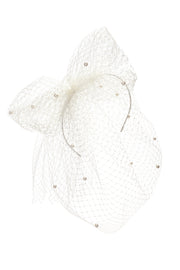 Fitzroy Headband with birdcage, bow and scattered pearls