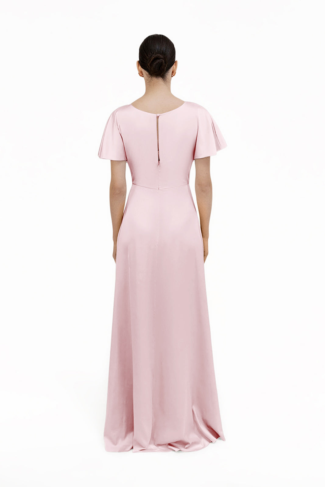 Camilla Bridesmaid Dress in Blush Pink Satin