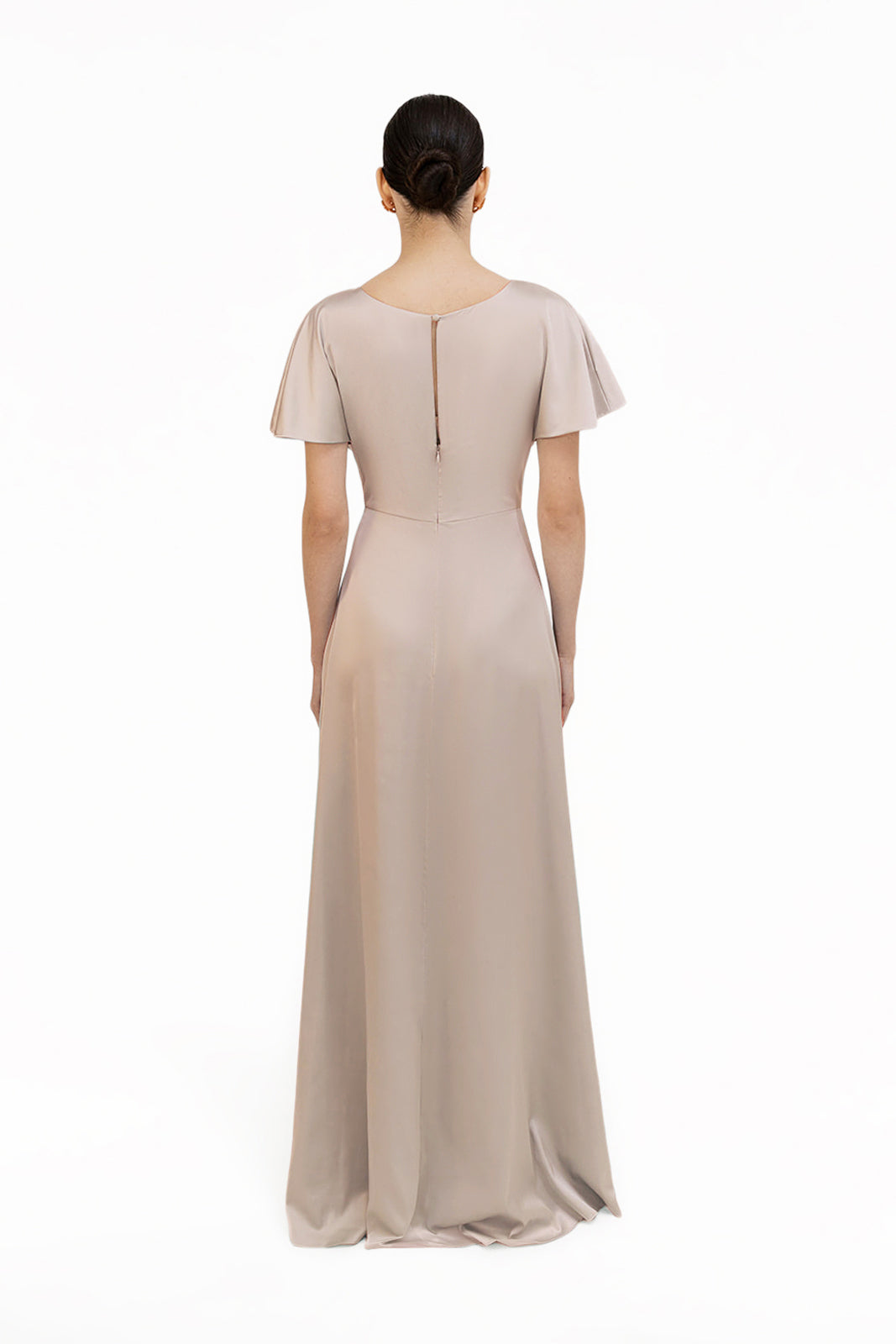 Camilla Bridesmaid Dress in Champagne Sky Satin