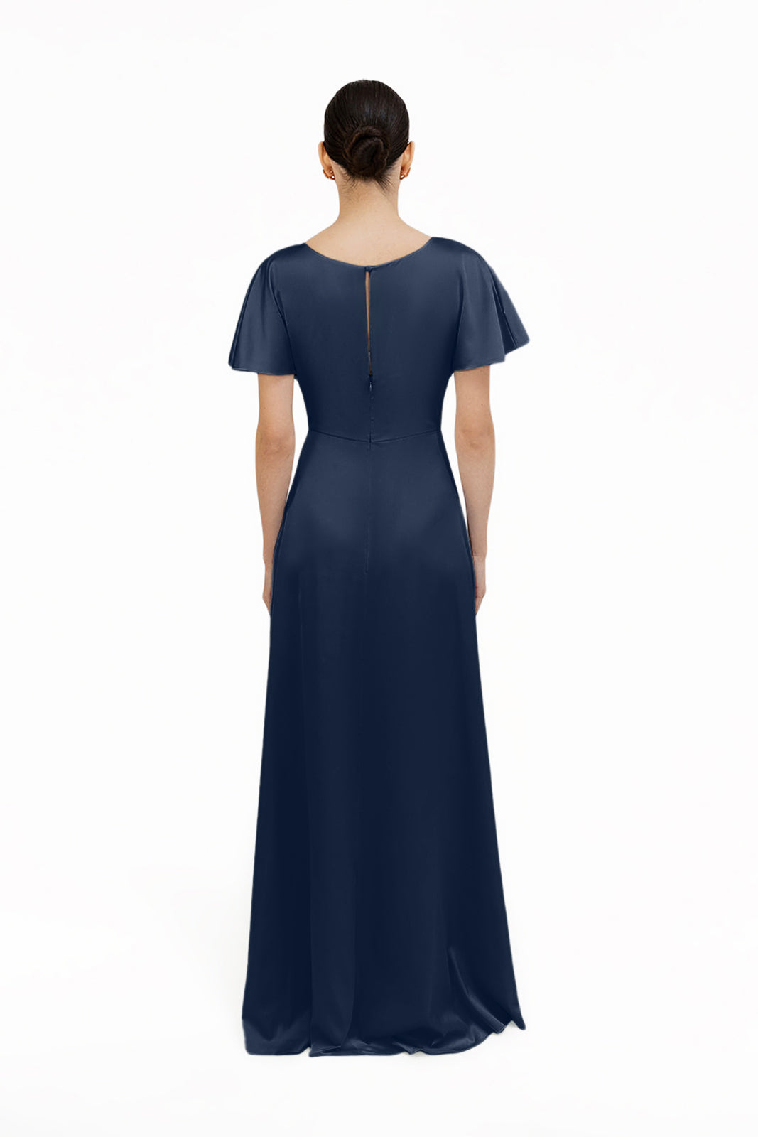 Camilla Bridesmaid Dress in Navy Satin