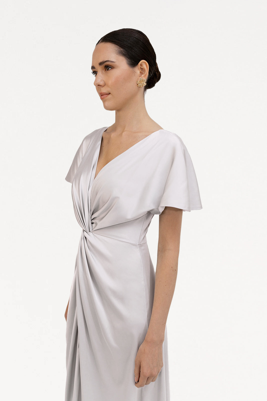 Camilla Bridesmaid Dress in Oyster Satin