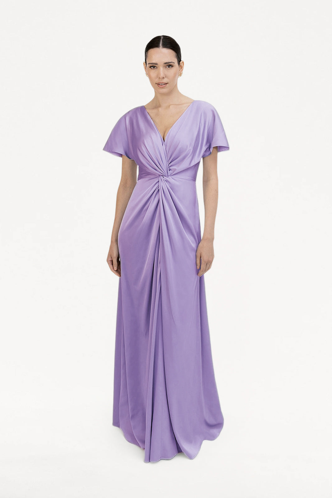 TH&TH Camilla Bridesmaid Dress in Violet Satin. TH&TH Camilla Bridesmaid Dress in Violet Satin.