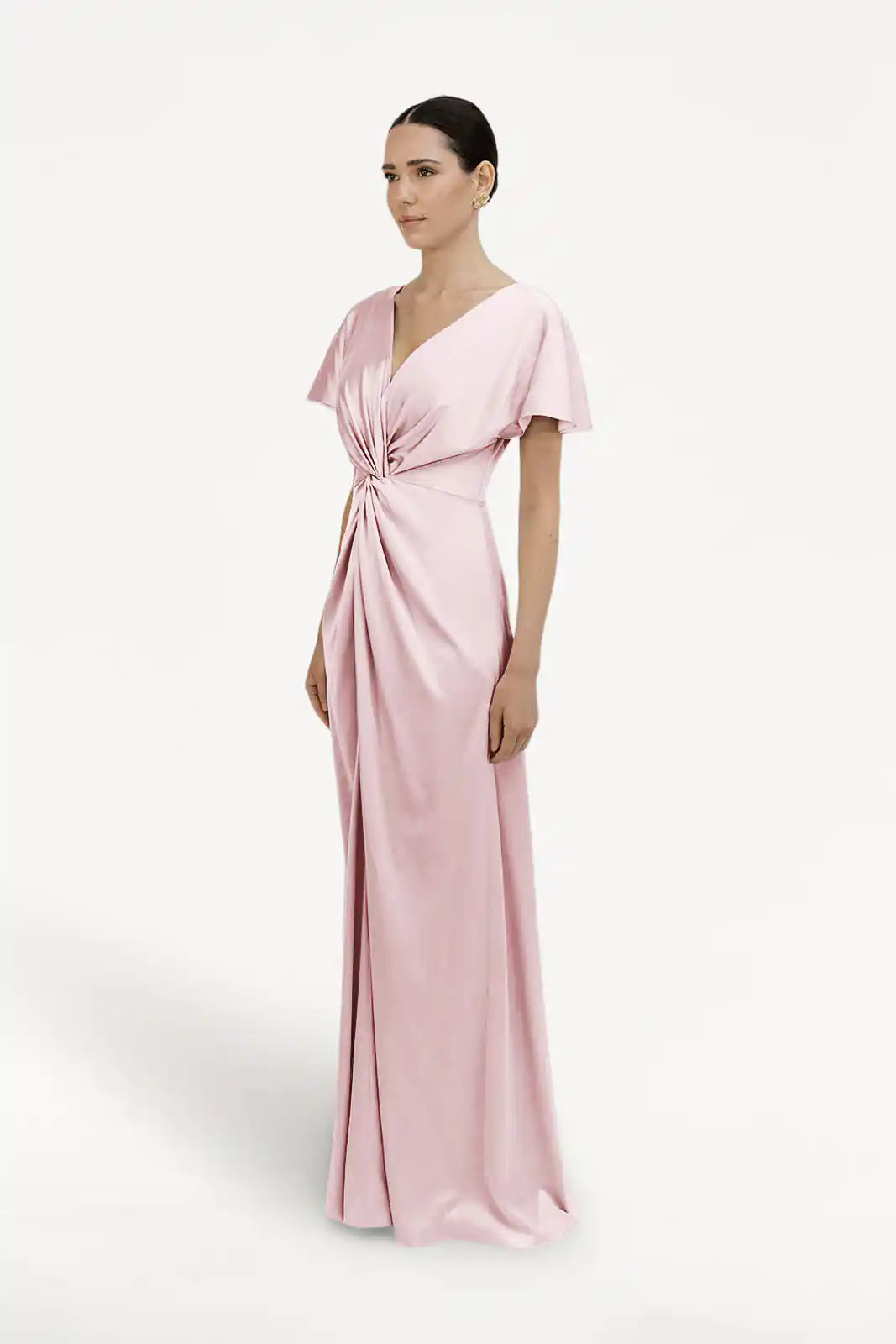 Camilla Bridesmaid Dress in Blush Pink Satin