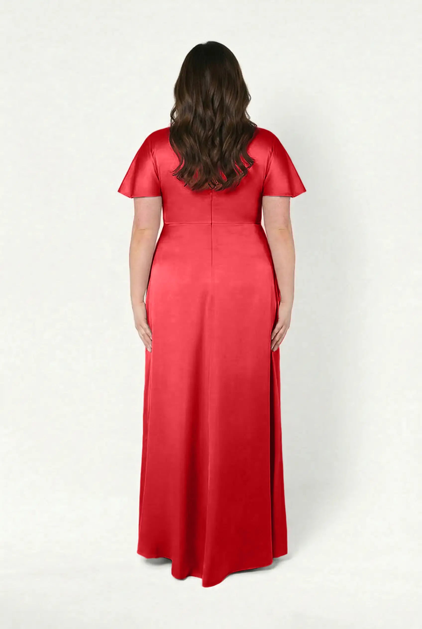 Camilla Bridesmaid Dress in Ruby Satin