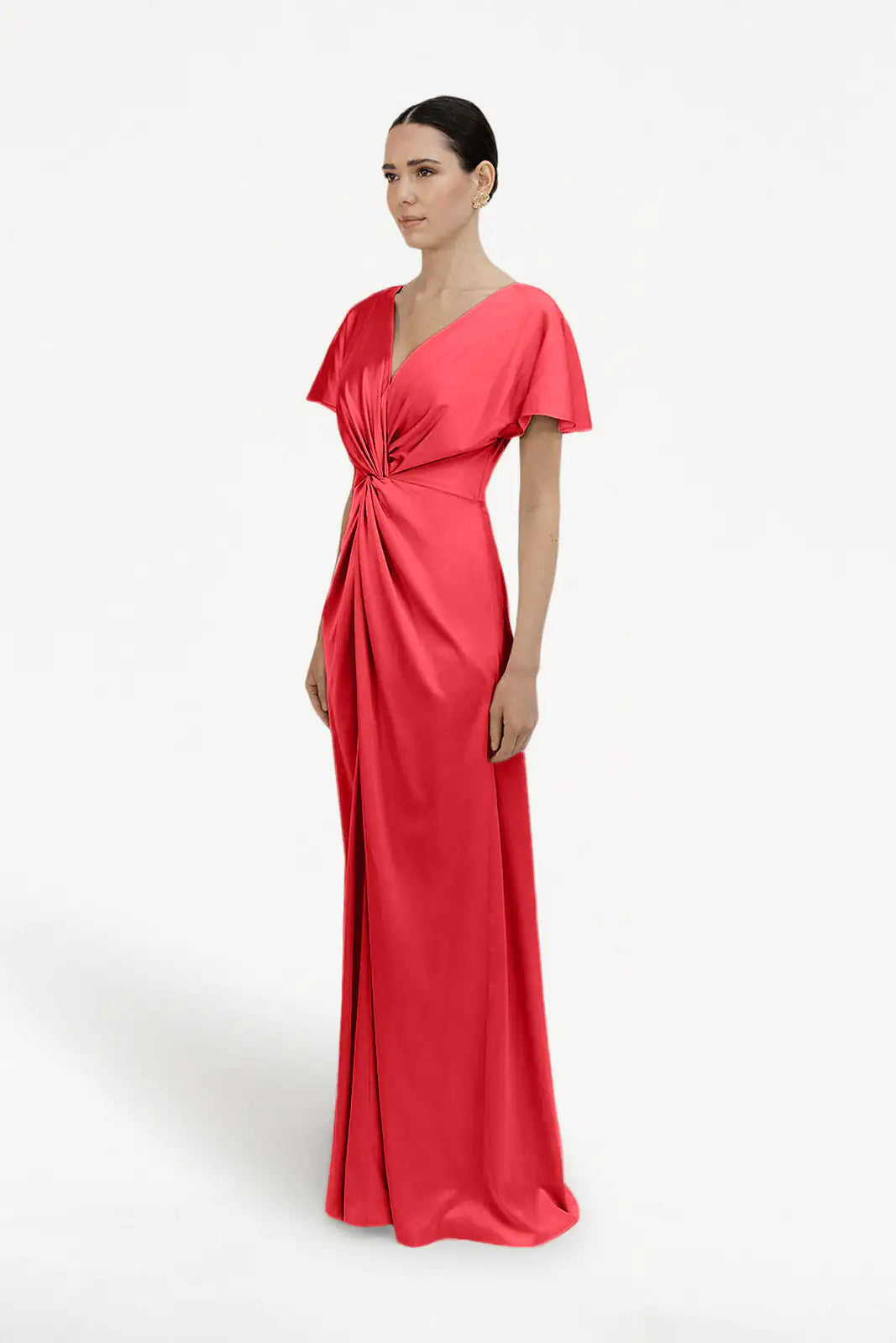 Camilla Bridesmaid Dress in Ruby Satin