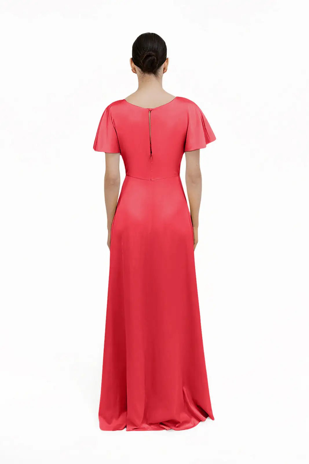 Camilla Bridesmaid Dress in Ruby Satin