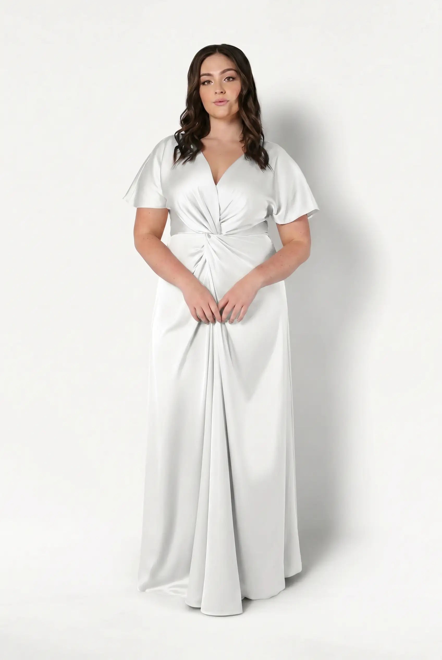 Camilla Dress In Ivory Satin
