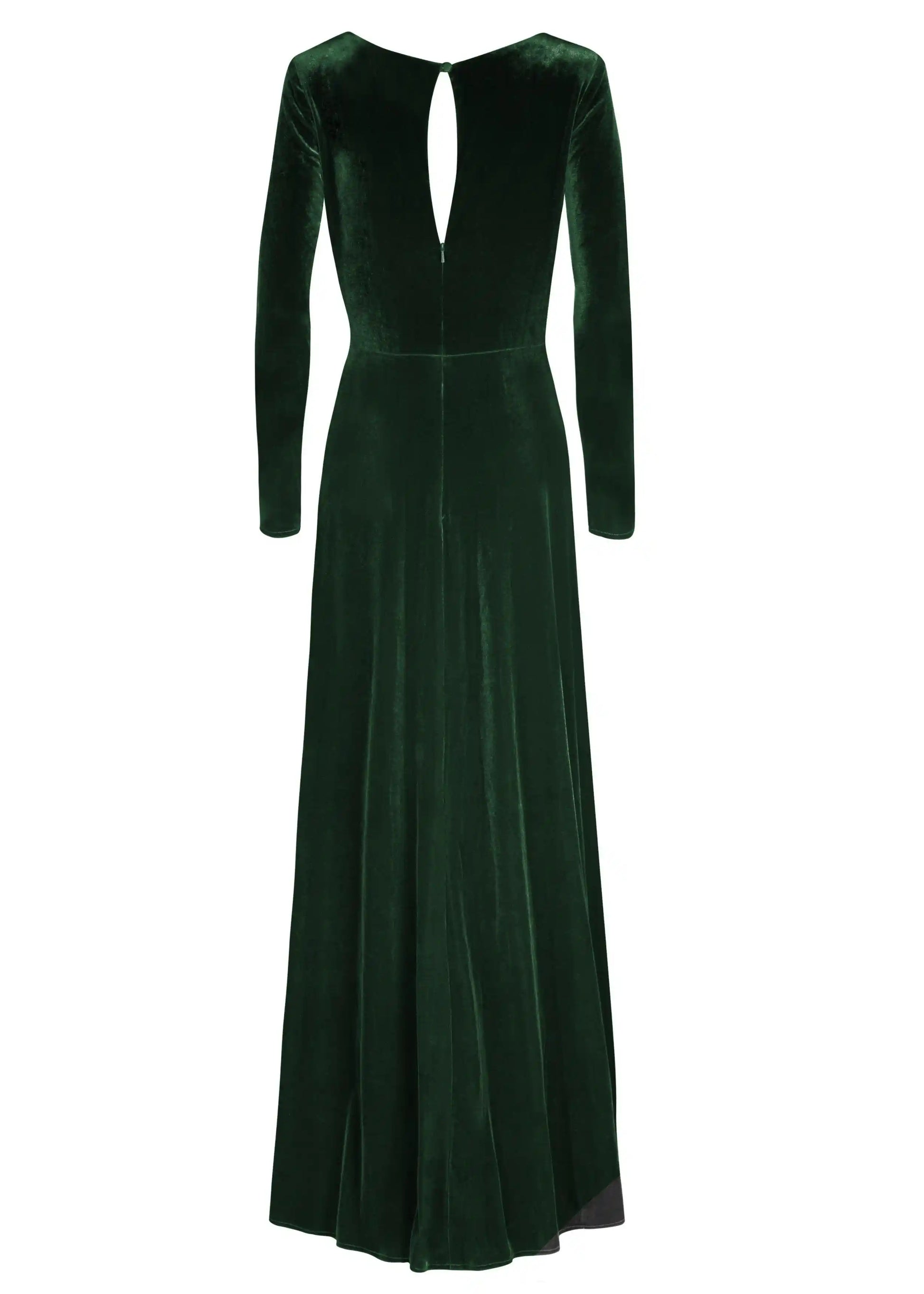 TH&TH Camilla Long Sleeve Velvet Bridesmaid Dress In Forest Green TH&TH Camilla Long Sleeve Velvet Bridesmaid Dress In Forest Green