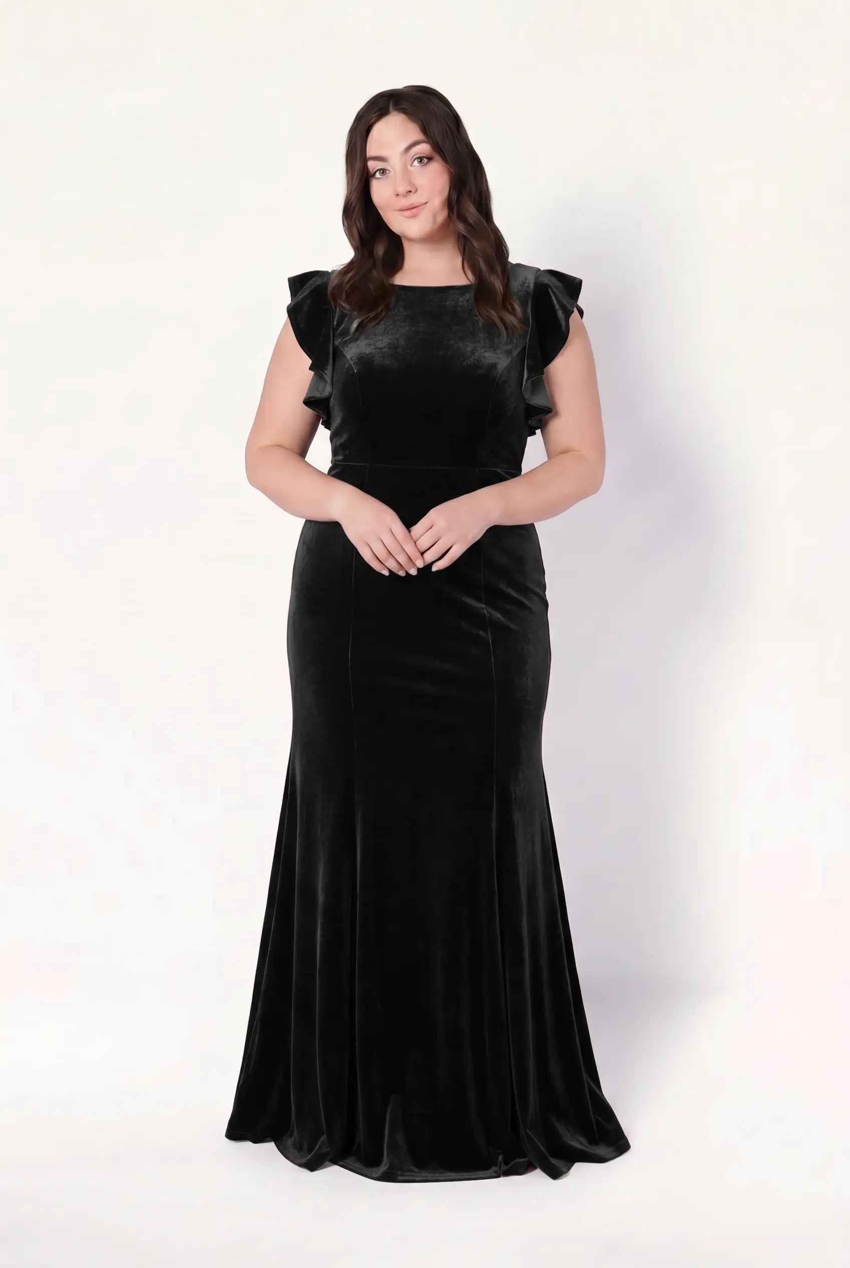 Cecelia Velvet Bridesmaid Dress in Black