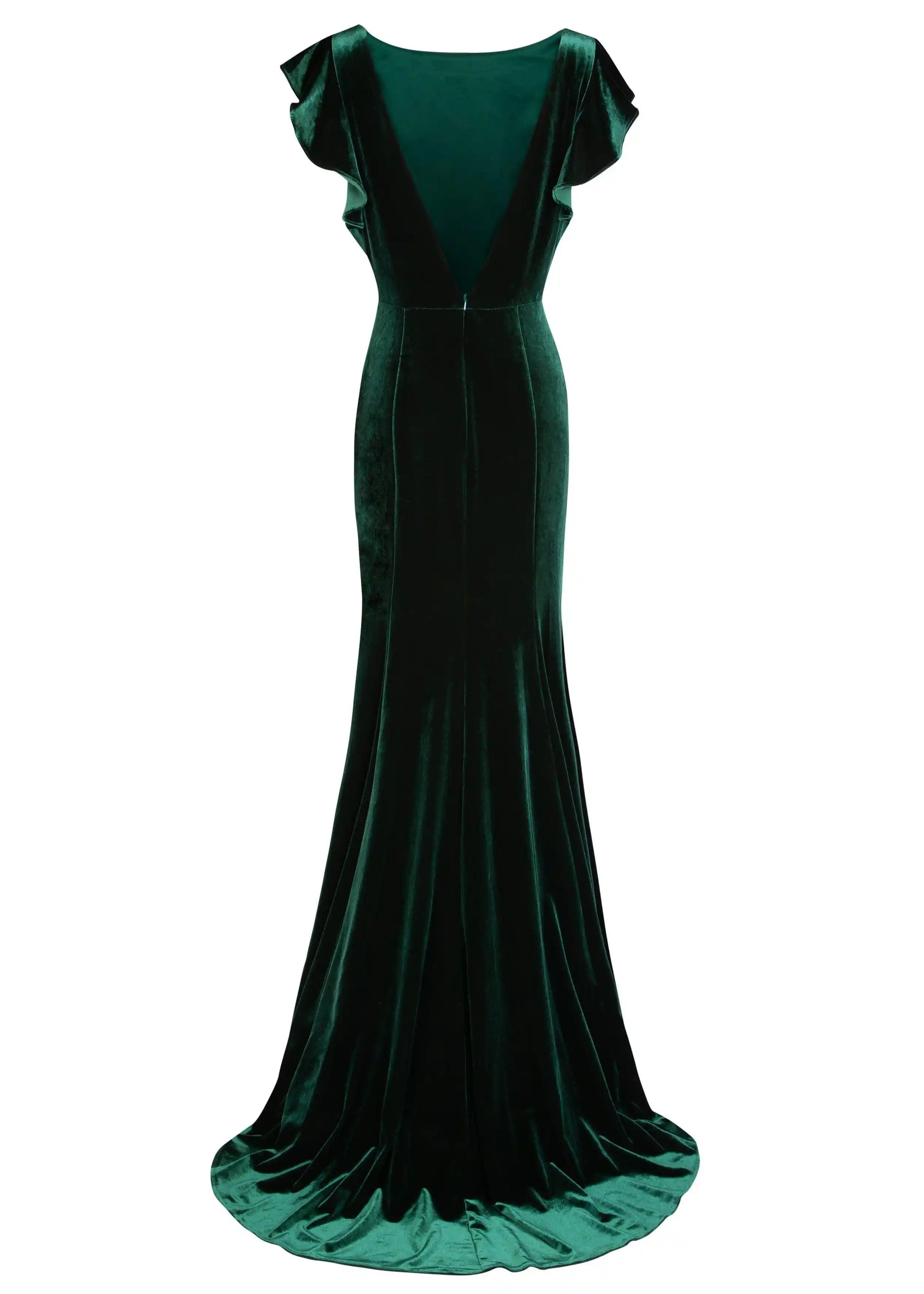 TH&TH Cecelia Velvet Bridesmaid Dress In Forest Green TH&TH Cecelia Velvet Bridesmaid Dress In Forest Green