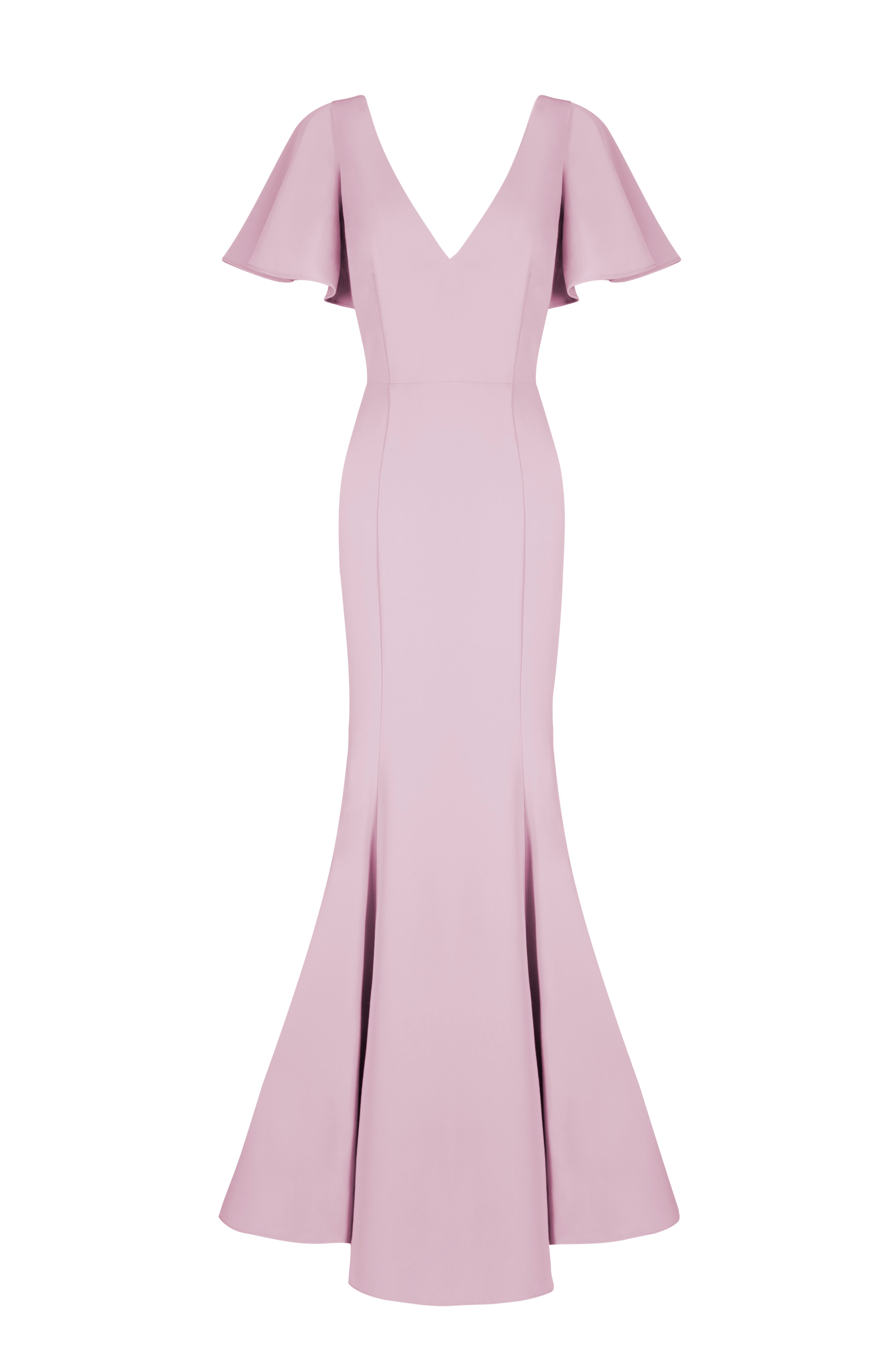 Celeste Moss Crepe Bridesmaid Dress in Smoked Blush