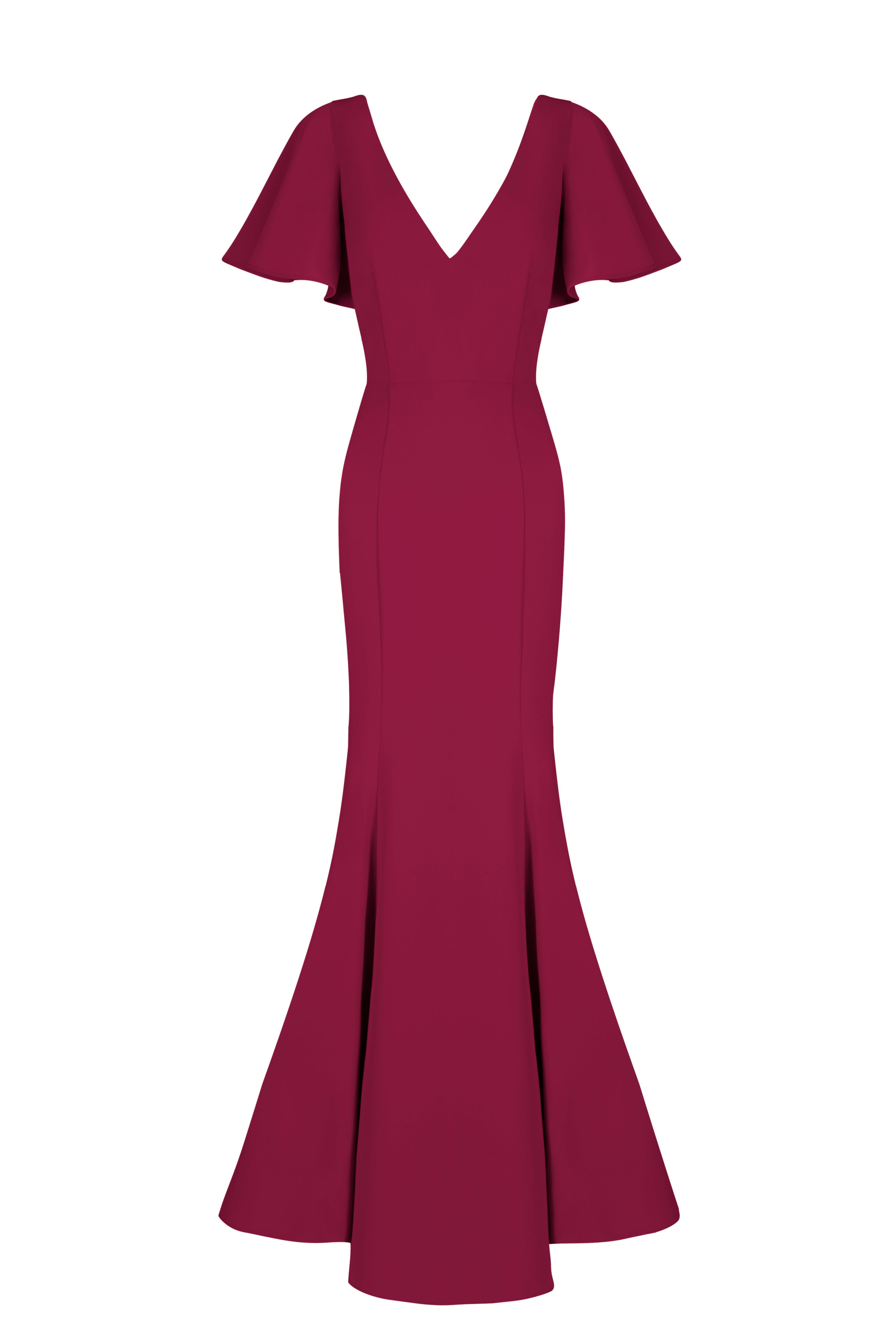 Celeste Moss Crepe Bridesmaid Dress in Merlot