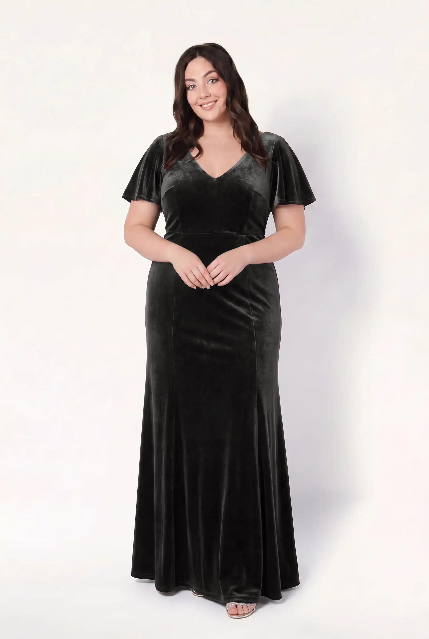 Celeste Velvet Bridesmaid Dress in Black