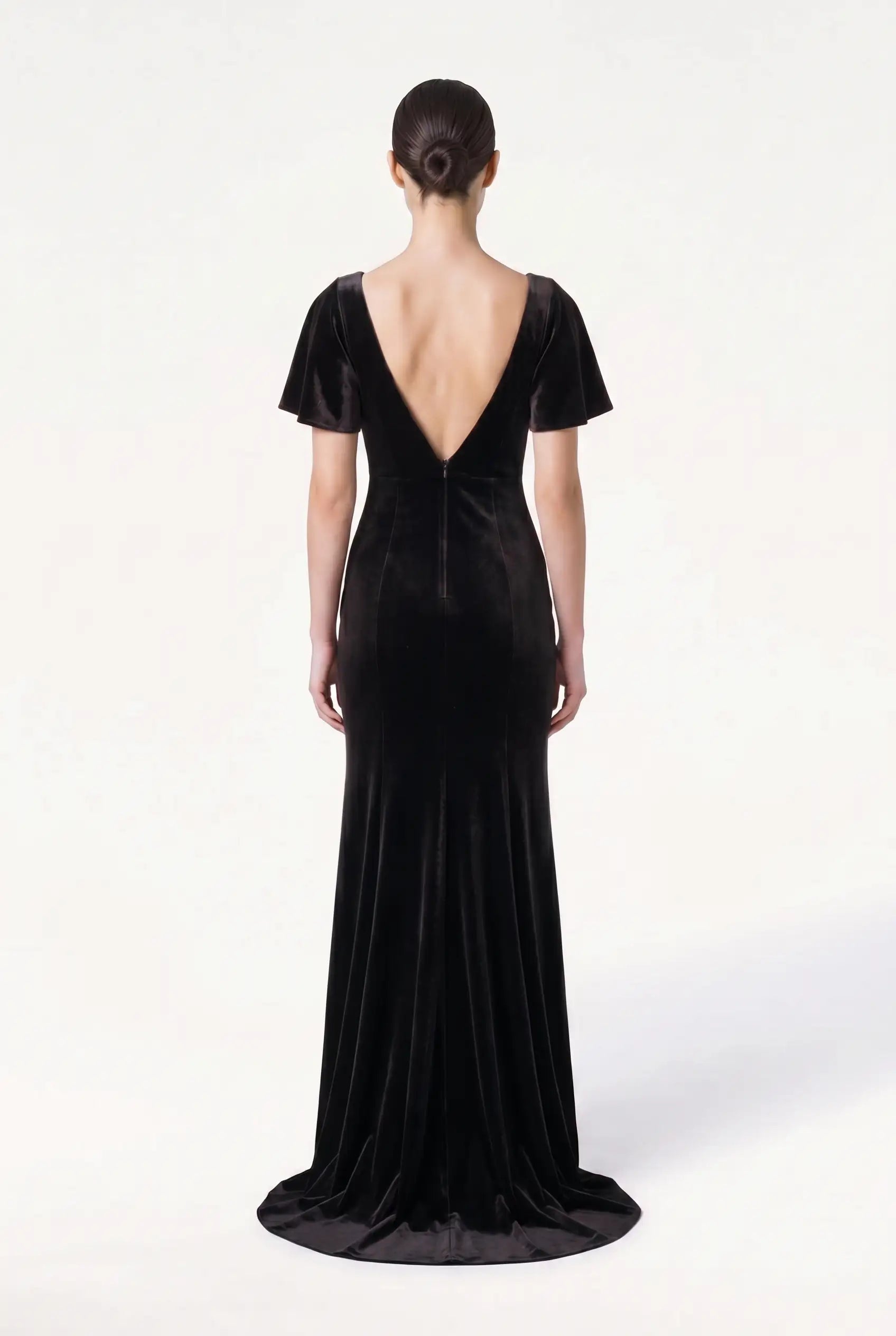 Celeste Velvet Bridesmaid Dress in Black