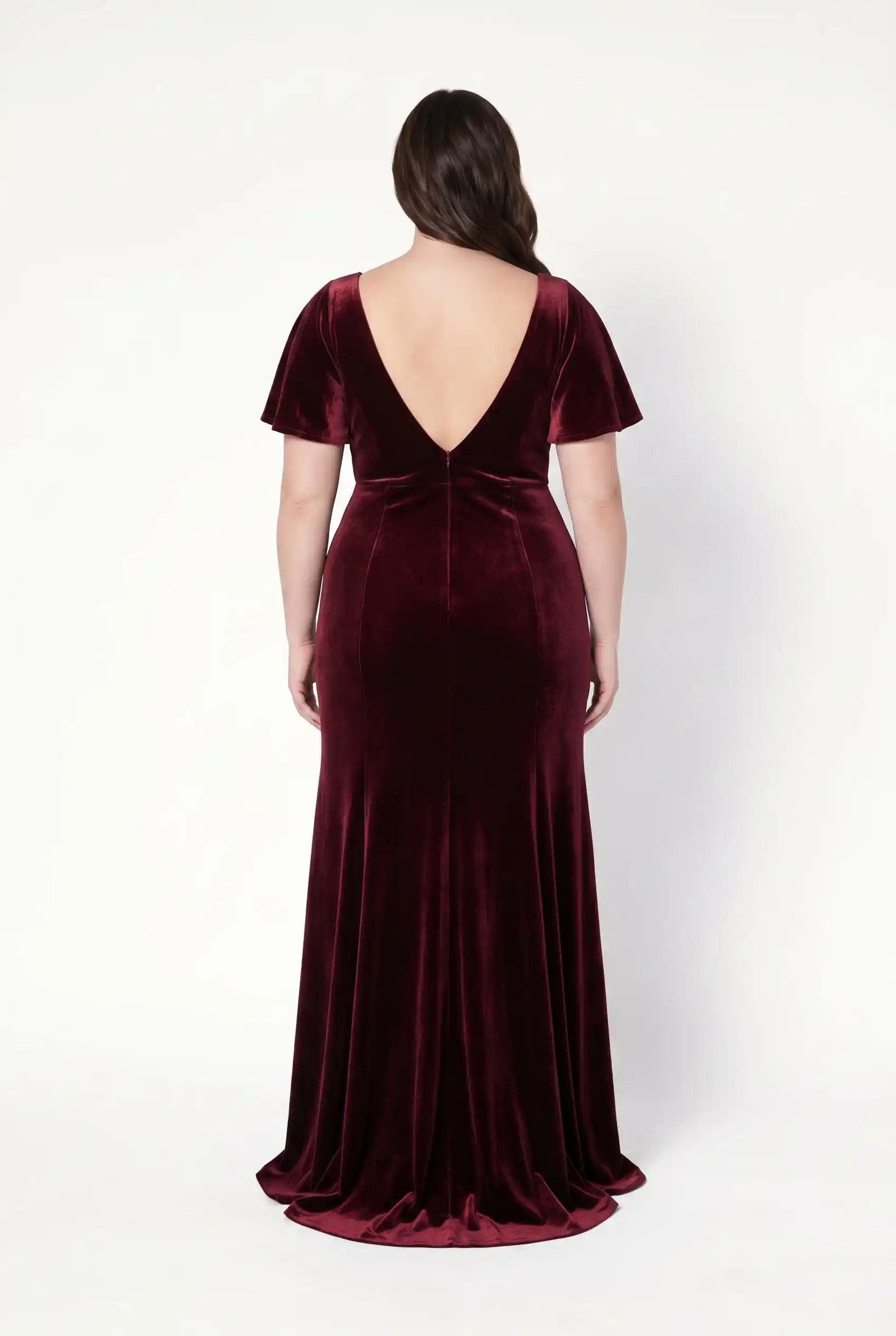 Celeste Velvet Bridesmaid Dress in Merlot
