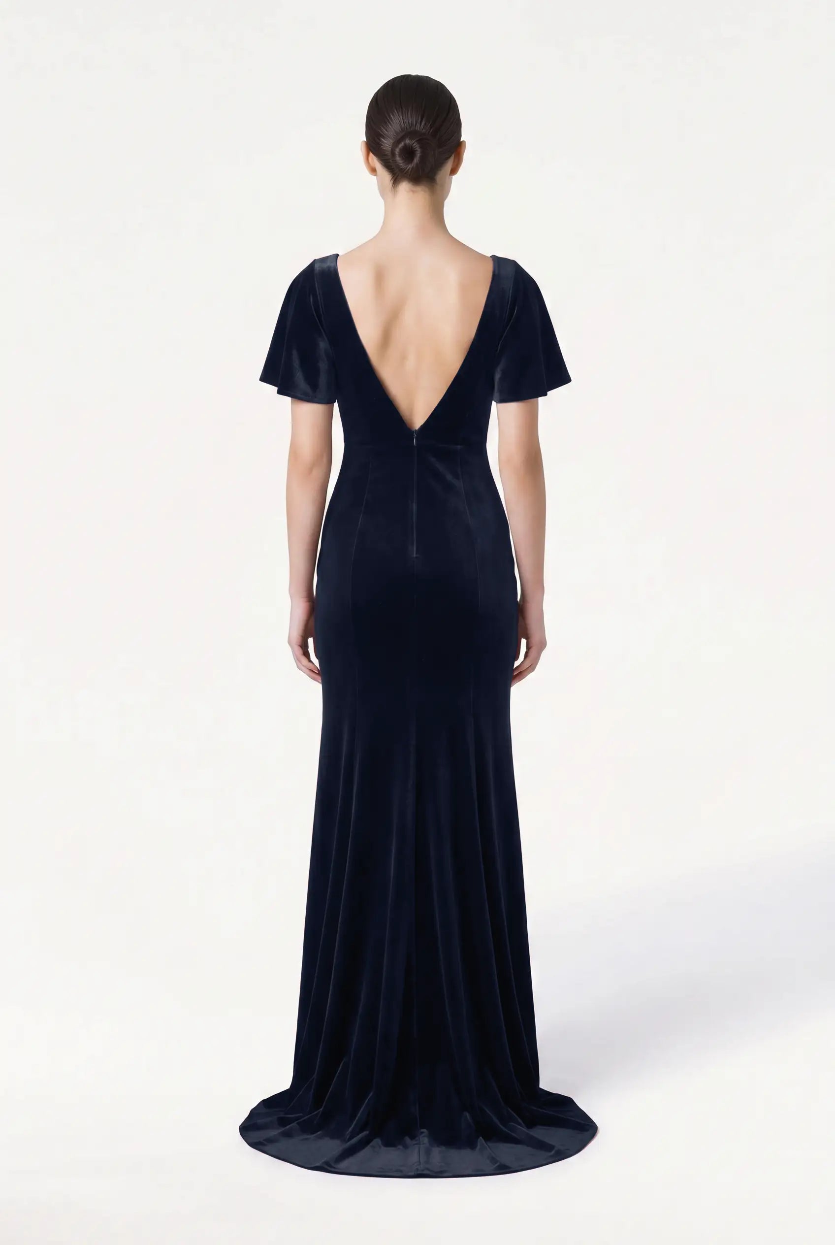 Celeste Velvet Bridesmaid Dress in Navy