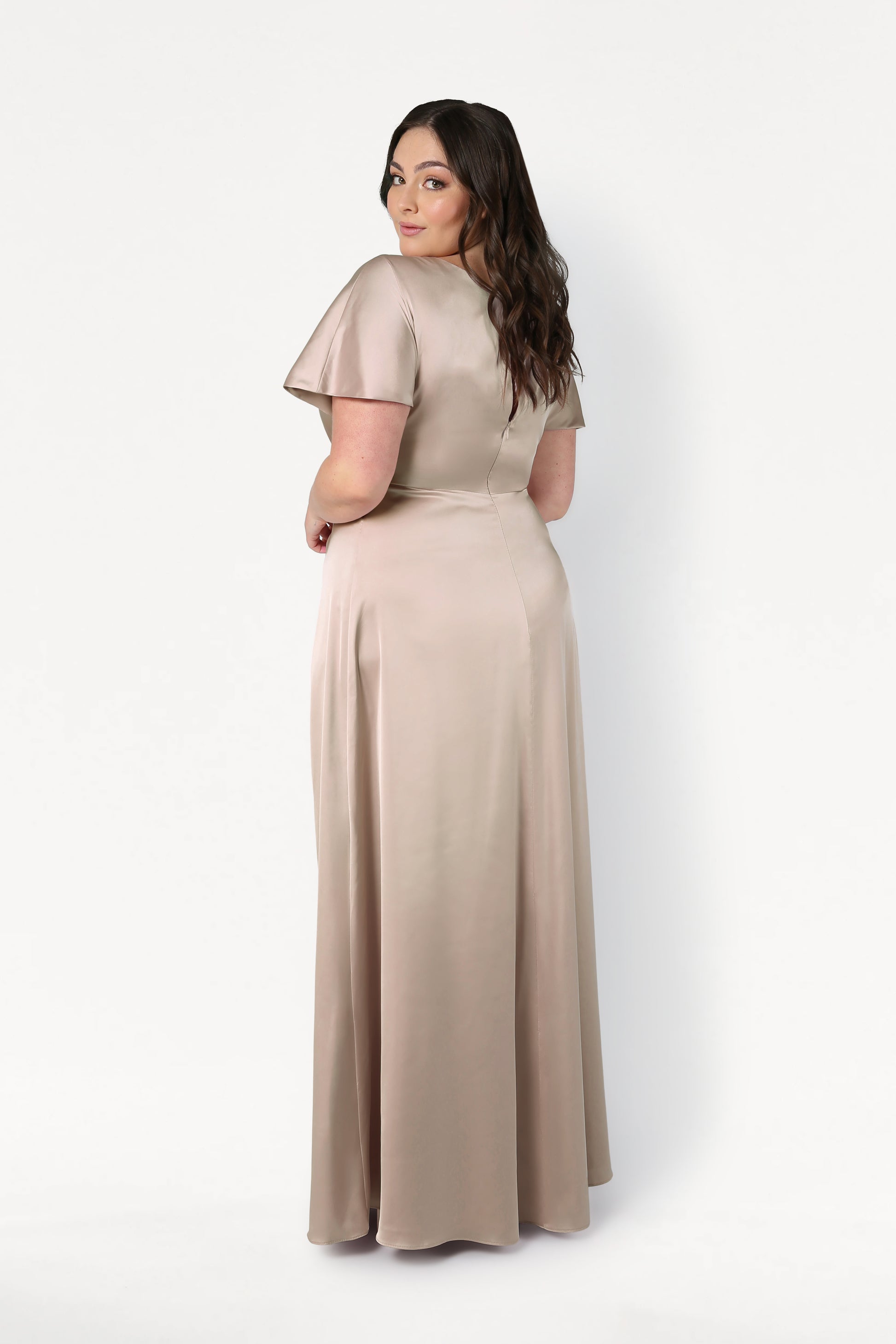 TH&TH Camilla Bridesmaid Dress In Champagne Satin TH&TH Camilla Bridesmaid Dress In Champagne Satin