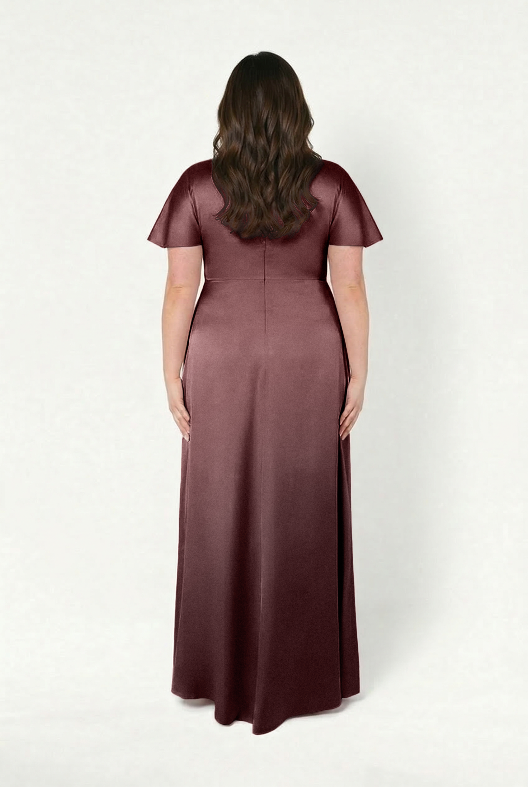 Camilla Bridesmaid Dress in Chocolate Brown Satin TH&TH Camilla Bridesmaid Dress in Chocolate Brown Satin TH&TH
