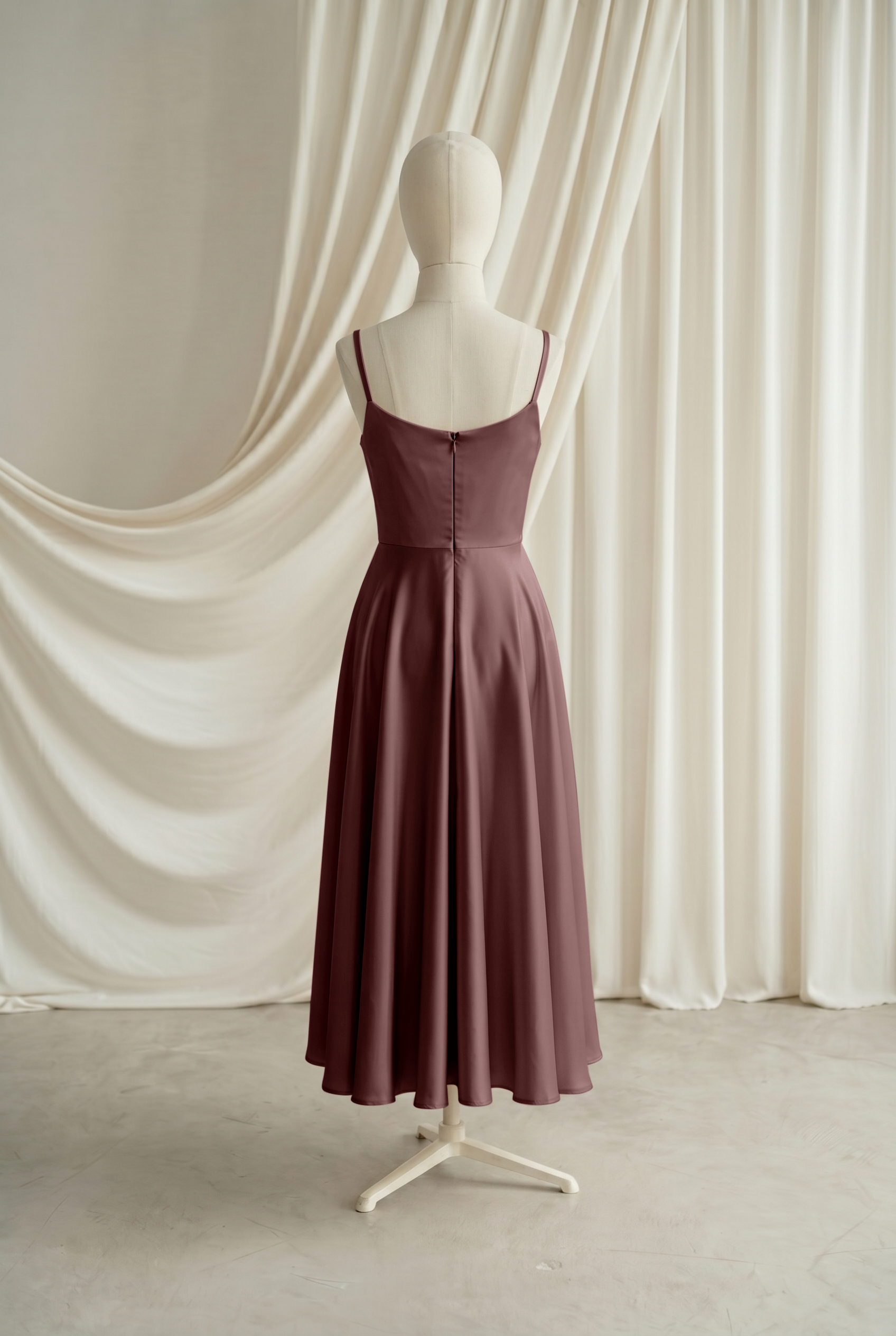 Tilly Junior Bridesmaid Dress in Chocolate Brown Satin