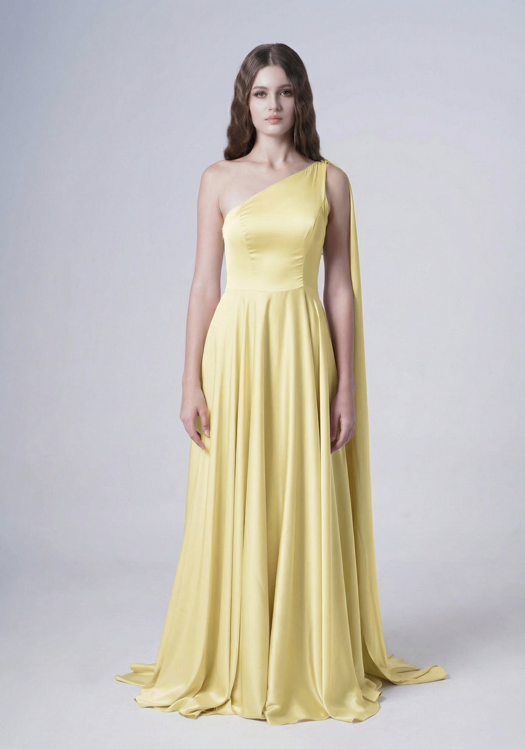Lyra Bridesmaid Dress in Limoncello Satin